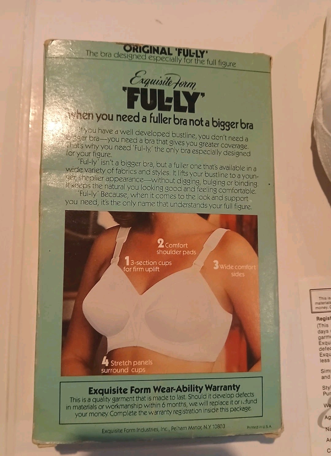 Vtg Exquisite Form Original Ful-ly Full Figure Bra Size 48D White Firm Uplift