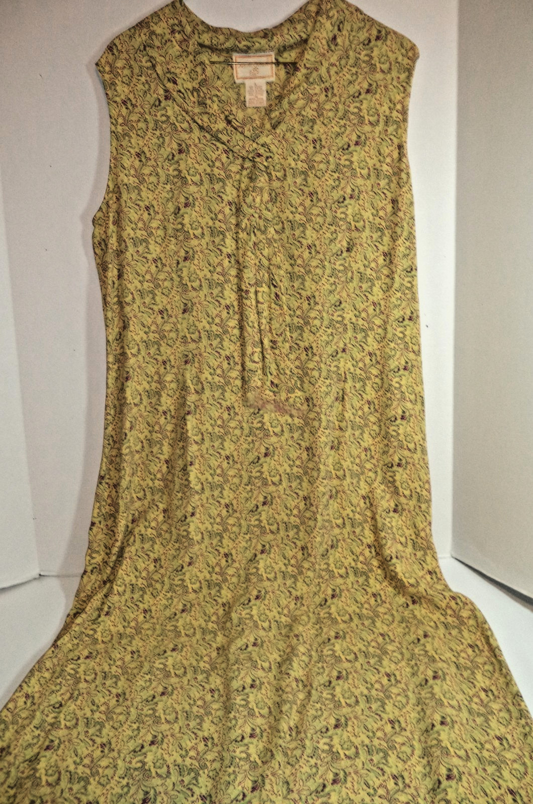 Vtg Styled – April Cornell, Rayon Midi Sundress Dress, Paisley Style Print, Sz L
