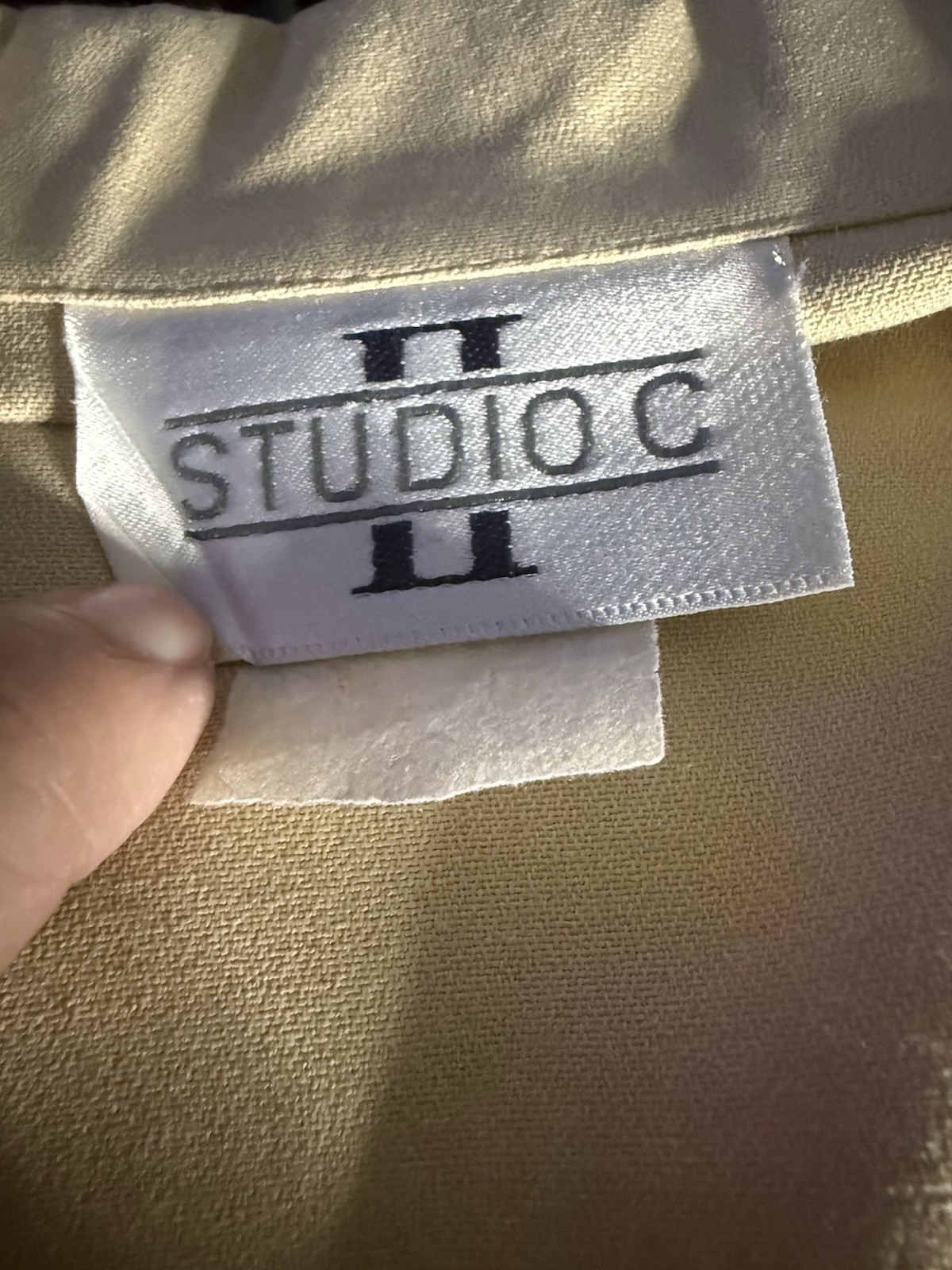 Vintage Studio C Blazer Jacket 2X Plus Beige Black Frog Closures 80s 90s 18W 20W