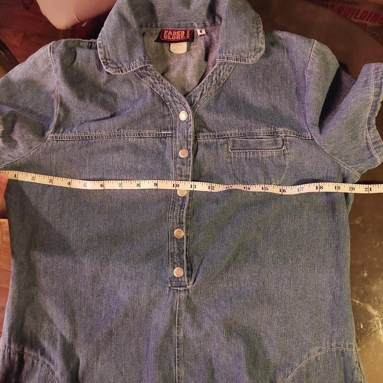 Vintage floor length short sleeve denim faded glory dress.