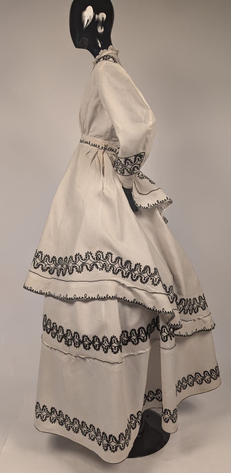 ANTIQUE CIVIL WAR ERA 1860’S 3 PC WALKING SUIT DRESS W BRAID DETAILING