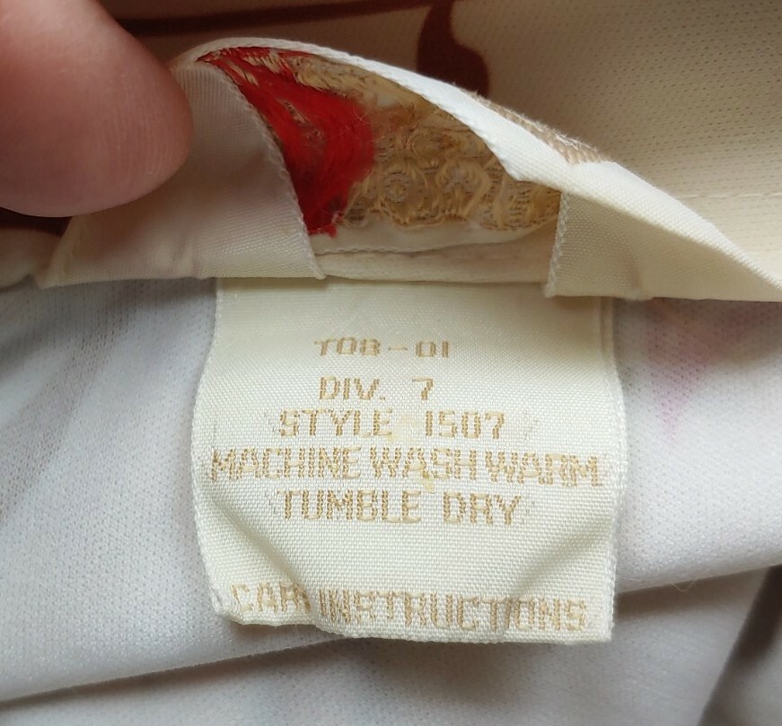 Vintage Sears Cream Button Down Top with Pink/Grey/Peach/Brown Florals Size 12