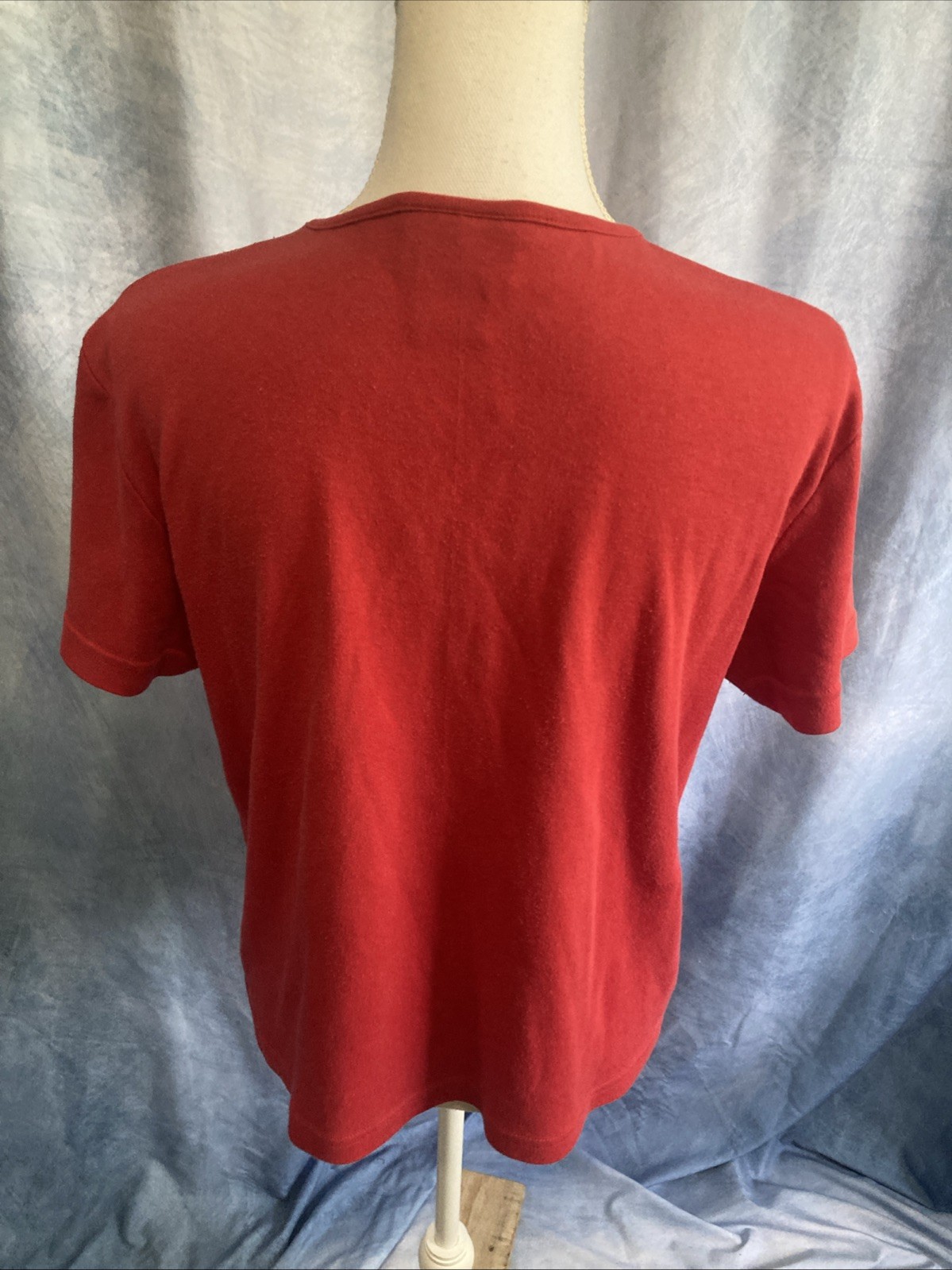 Vtg 90s Y2K Basic Editions Red Blank T Shirt Small Cotton Blend Plain Tee GUC
