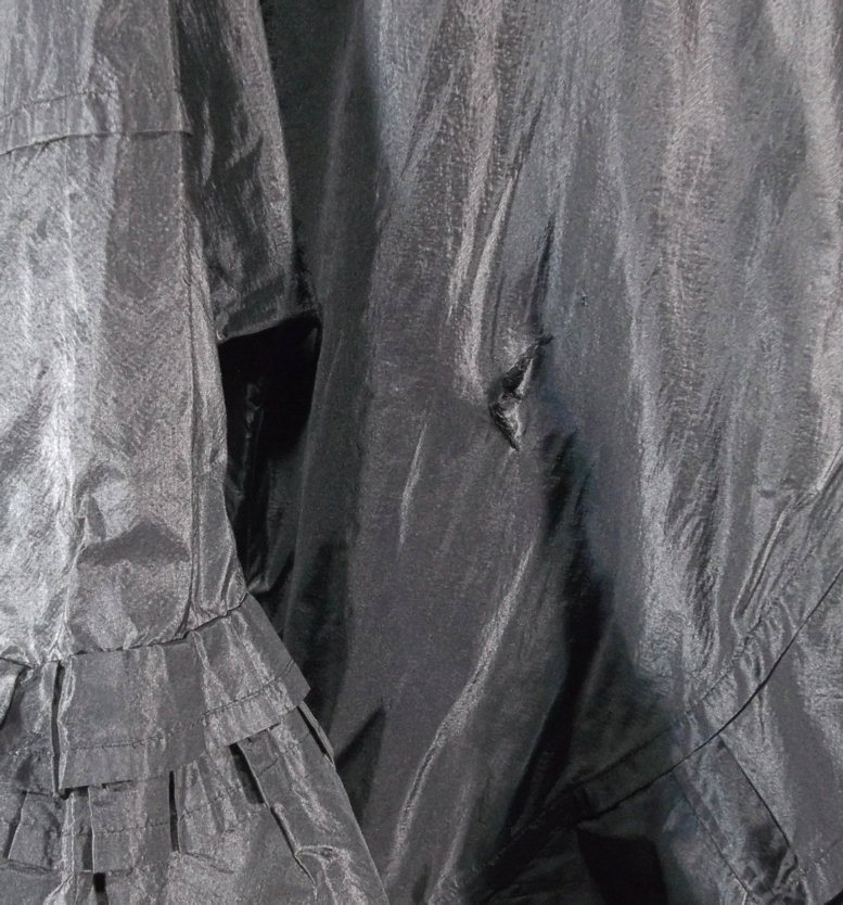 Victorian Antique Black Silk Bed or Dressing Jacket Peignoir