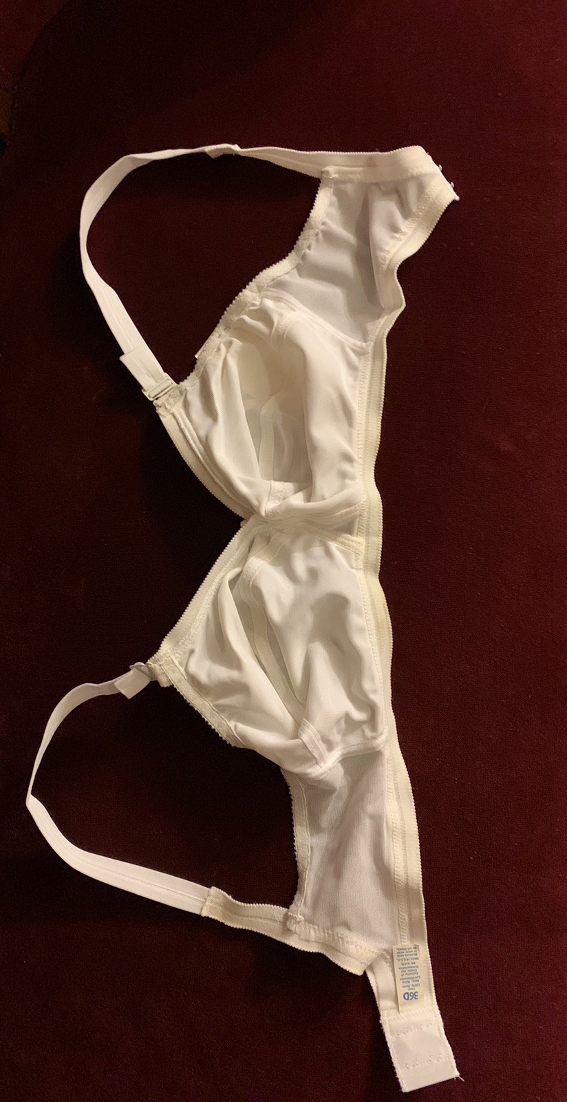 Vintage Bra Support Nylon Lycra Smooth Spandex White Adjustable 1970s NEW 36D