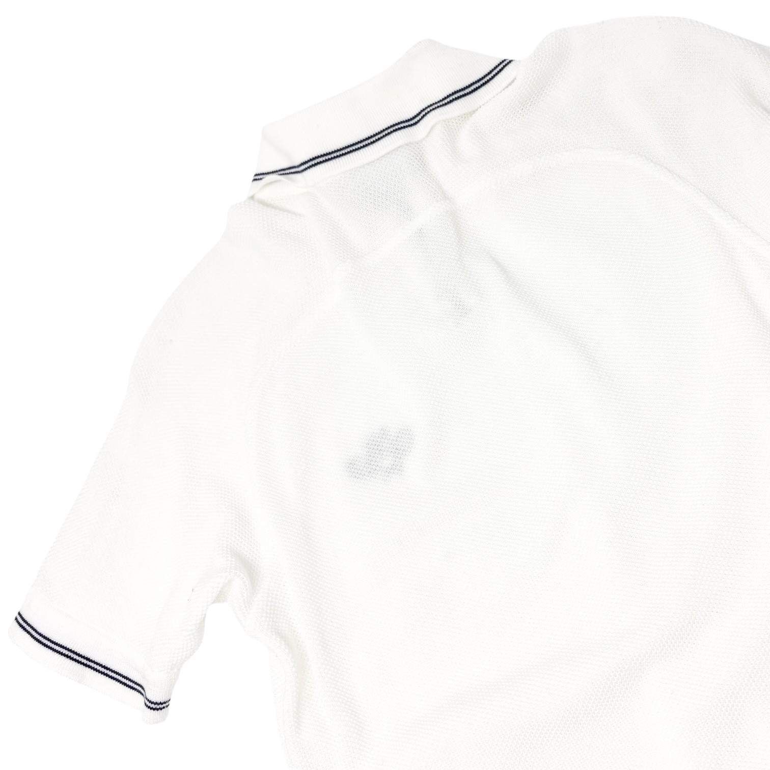 CHANEL Sport Vintage 05P CC Tennis Racket Polo T-shirt Top #42 White Cotton