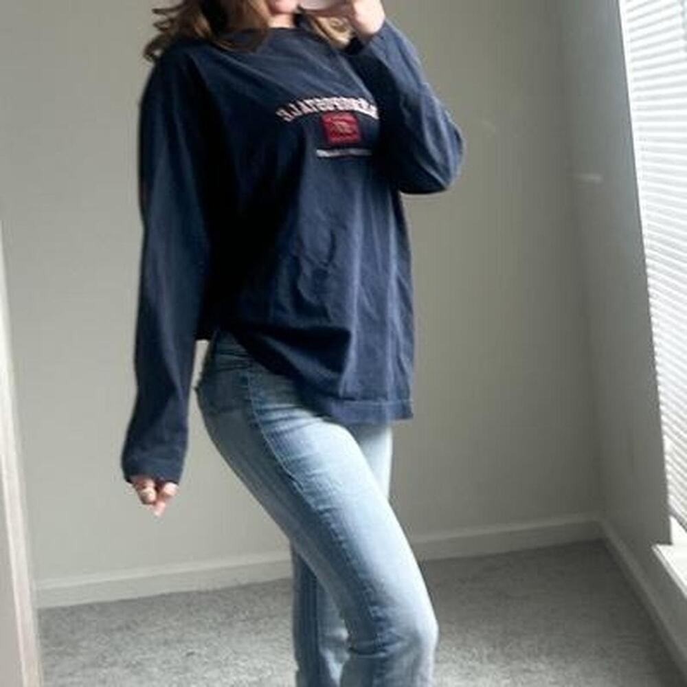 vintage oversized long sleeve navy thermal