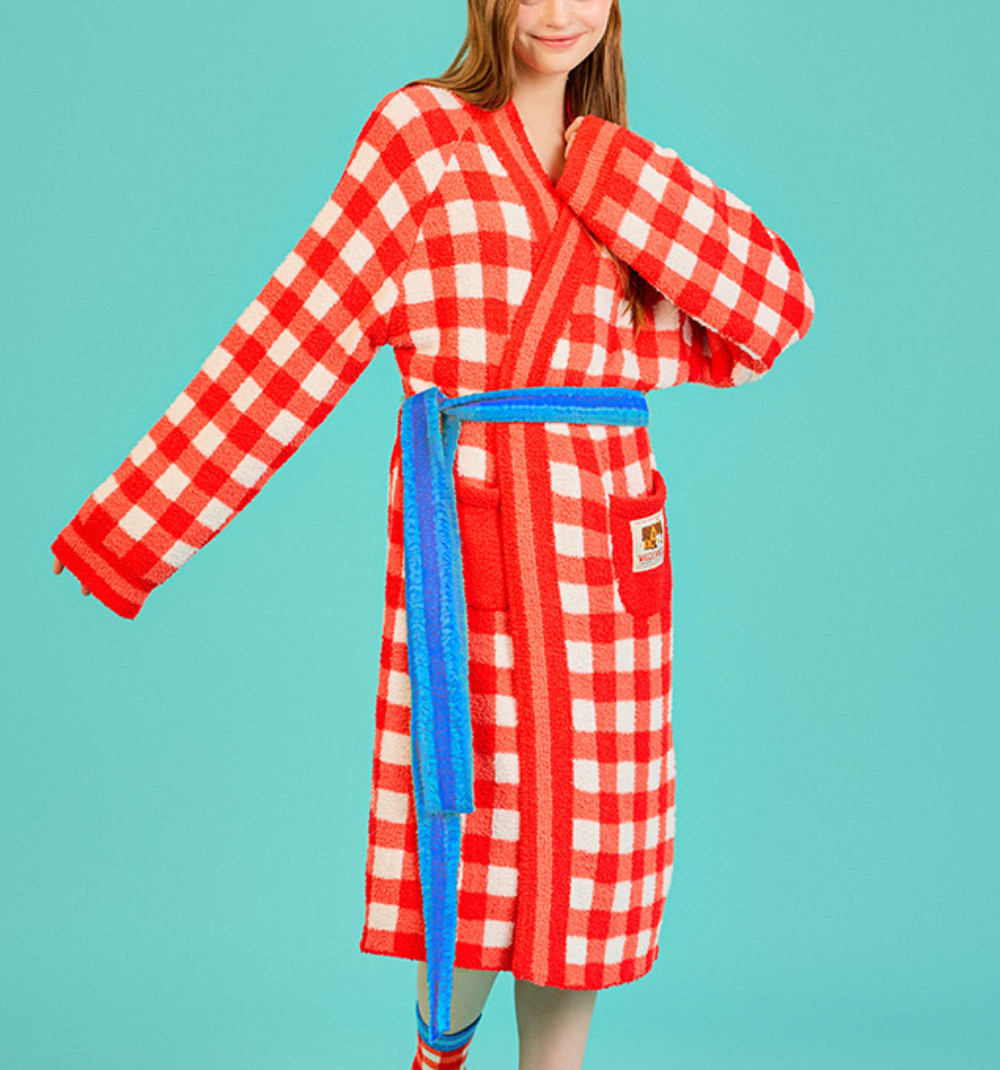 Wiggle Wiggle Pocket Lounge Long Bathrobe Night Fluffy Soft Dressing Gown