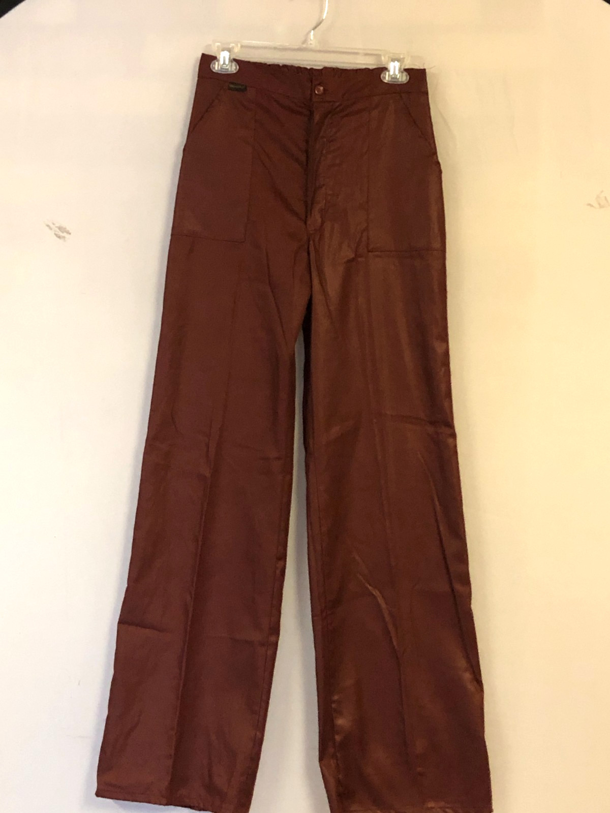 Vintage Maverick Pants Size 28-29 Waist 34 Inseam Shiny Sheen Rust Flare Jeans