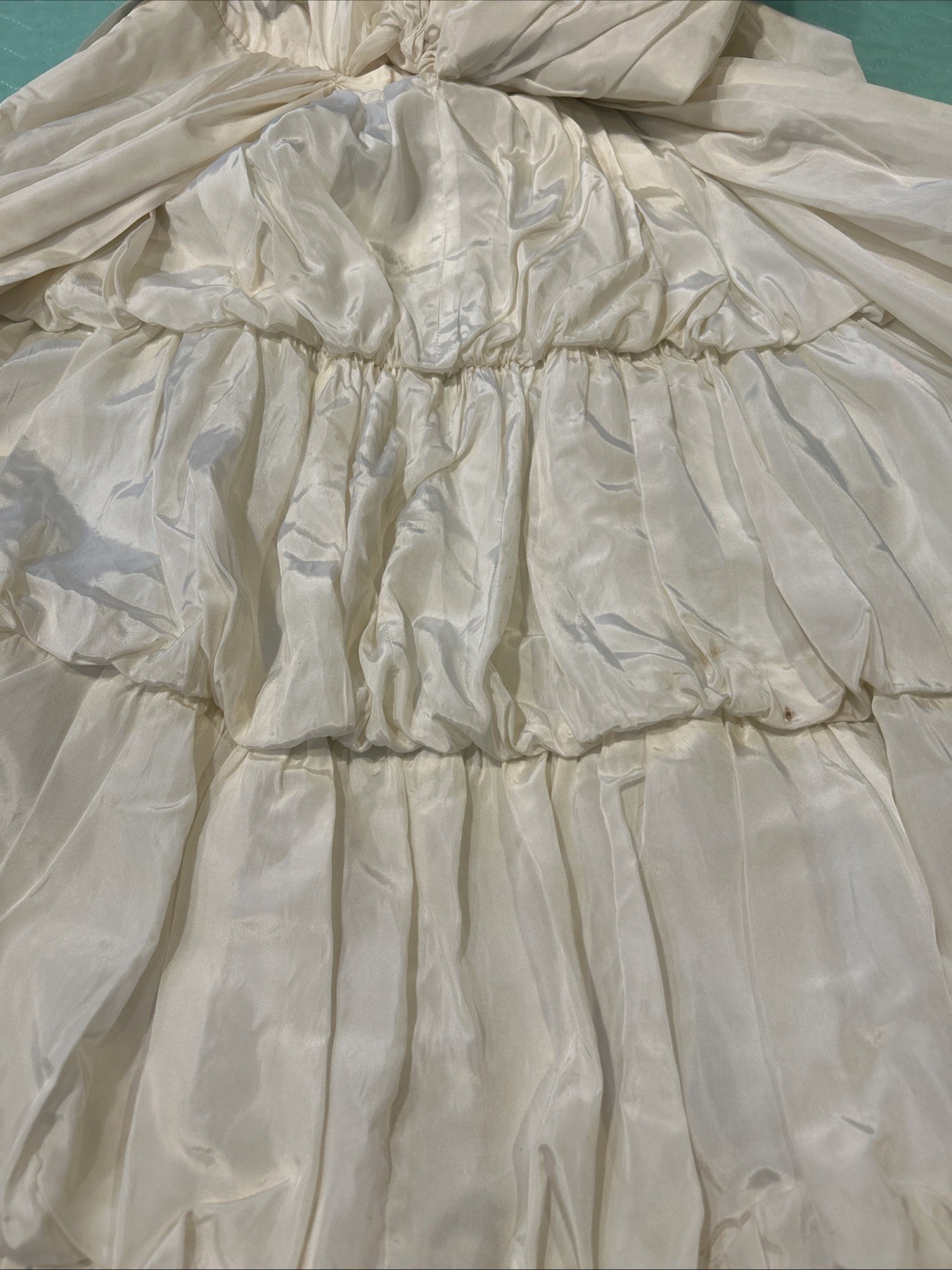 Vintage Ivory Spaghetti Strap Saloon Style Dress Size Small