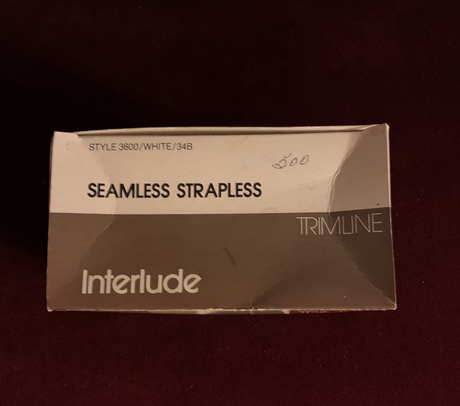 Vintage Strapless Bra White Underwire Seamless Nylon Lycra Spandex 1970s NEW 34B