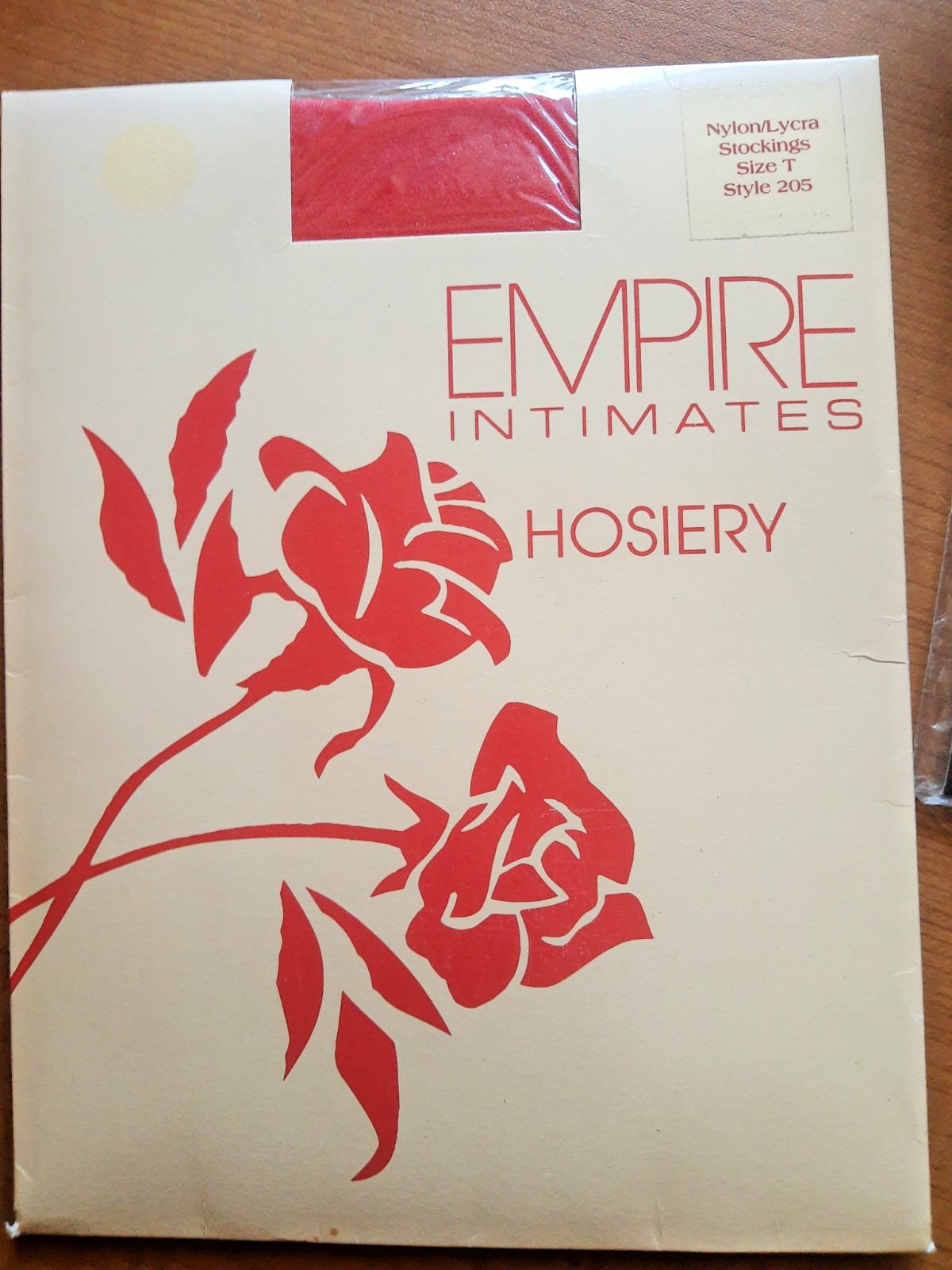 NOS Empire Intimates Red Stockings Nylon/Lycra 5&rsquo;2&Prime;-5&rsquo;9&Prime; 120-155lbs Made in USA