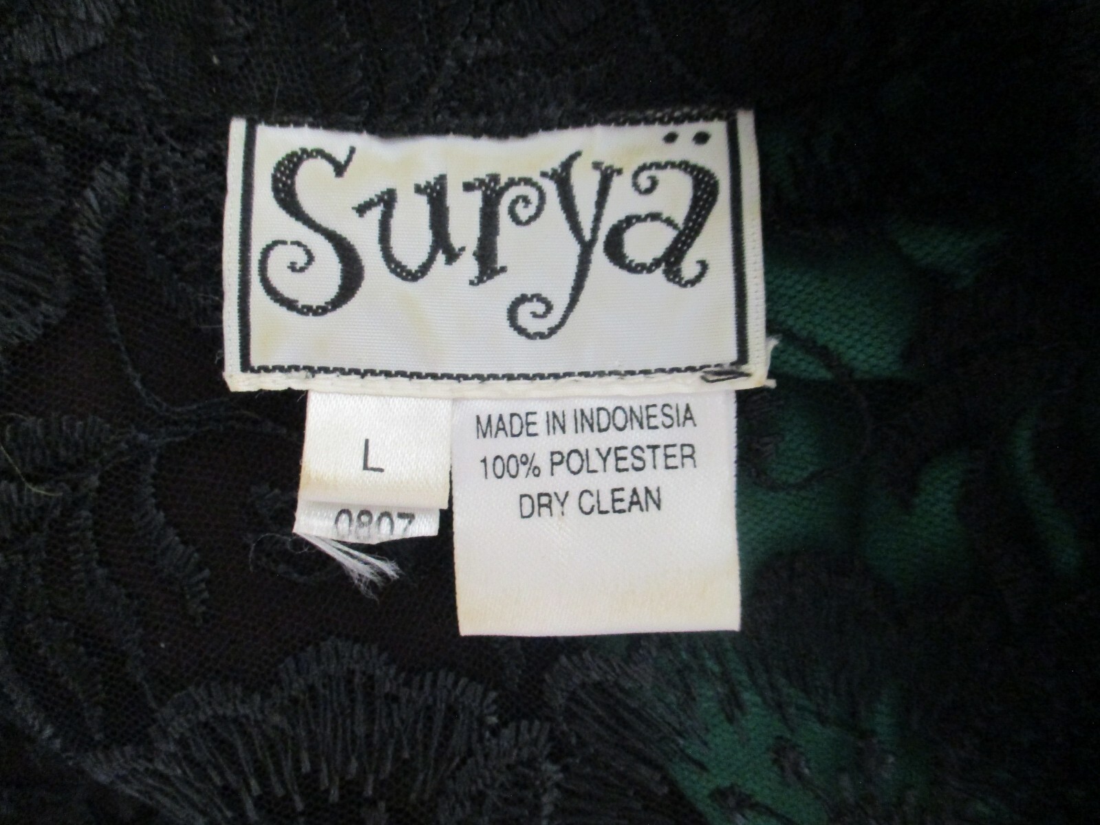 Vintage Surya 3 pc Skirt Outfit Set S/M Women Black Sequin Lace Bustier Top