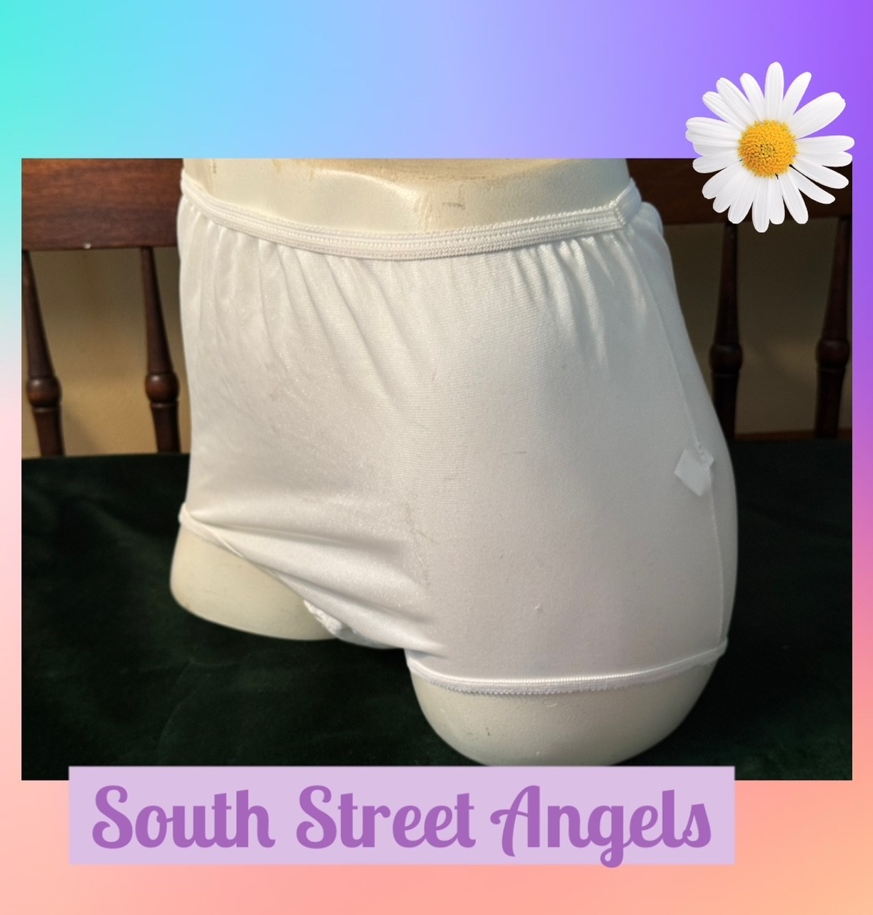 VINTAGE SEARS ~ WHITE SHEER 100% NYLON FULL BRIEF PANTIES ~ SIZE 5 SMALL ~ 2 PR