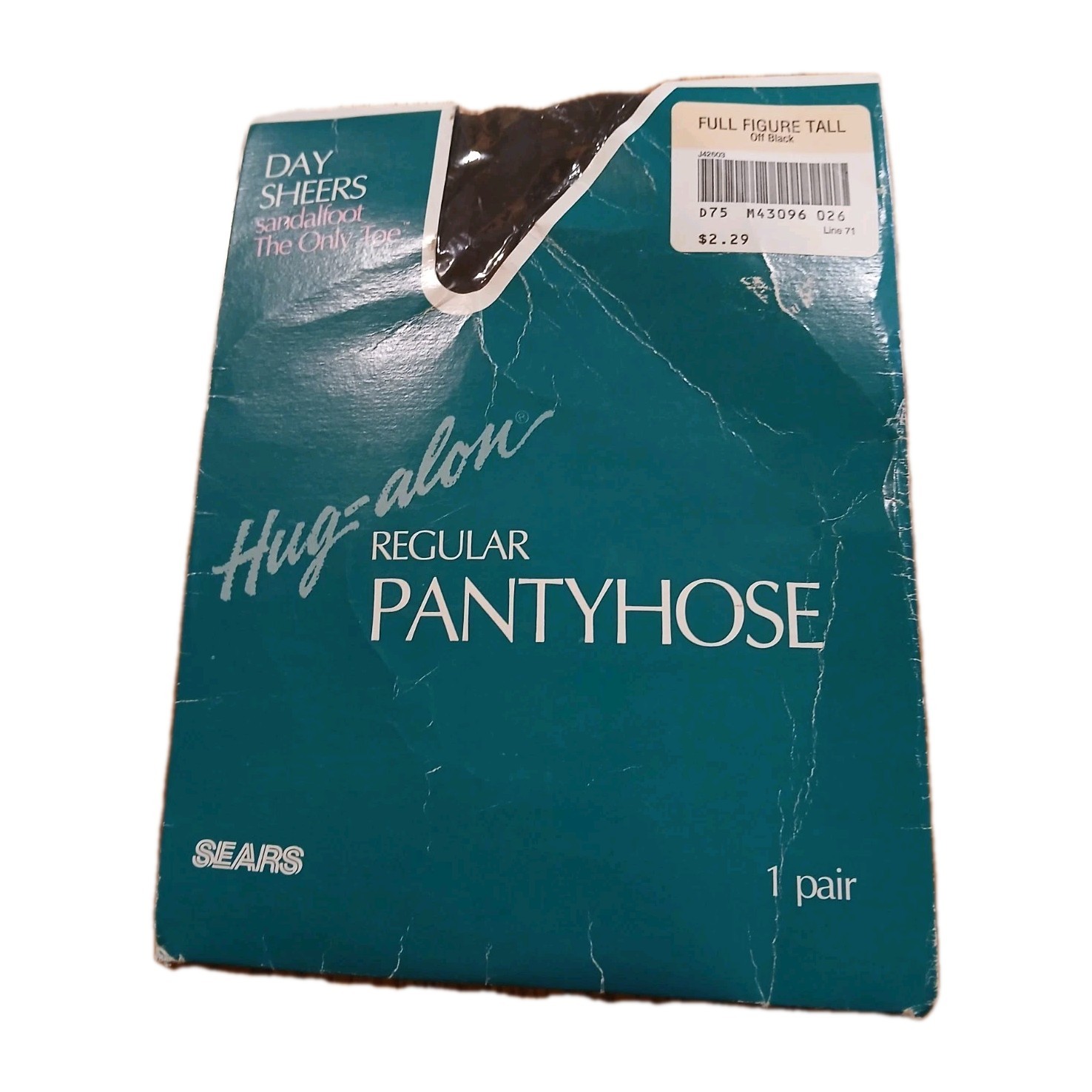 Vtg Sears Stockings Panty Hose Full Figure Tall Off Black Day Sheers Sandelfoot