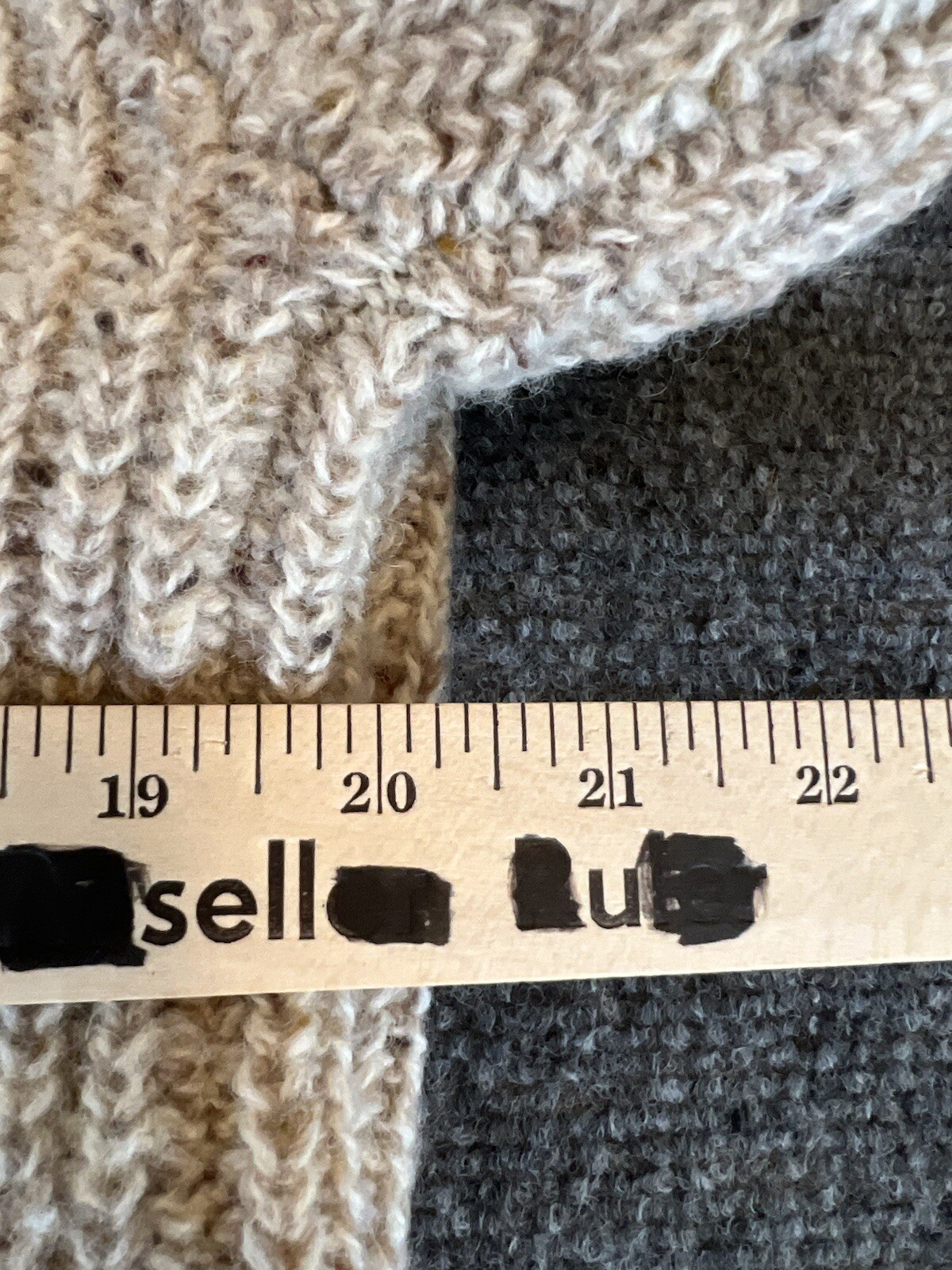 I.B. Diffusion Womens VTG Sweater Wrap Cardigan Oatmeal Chunky Wool Blend