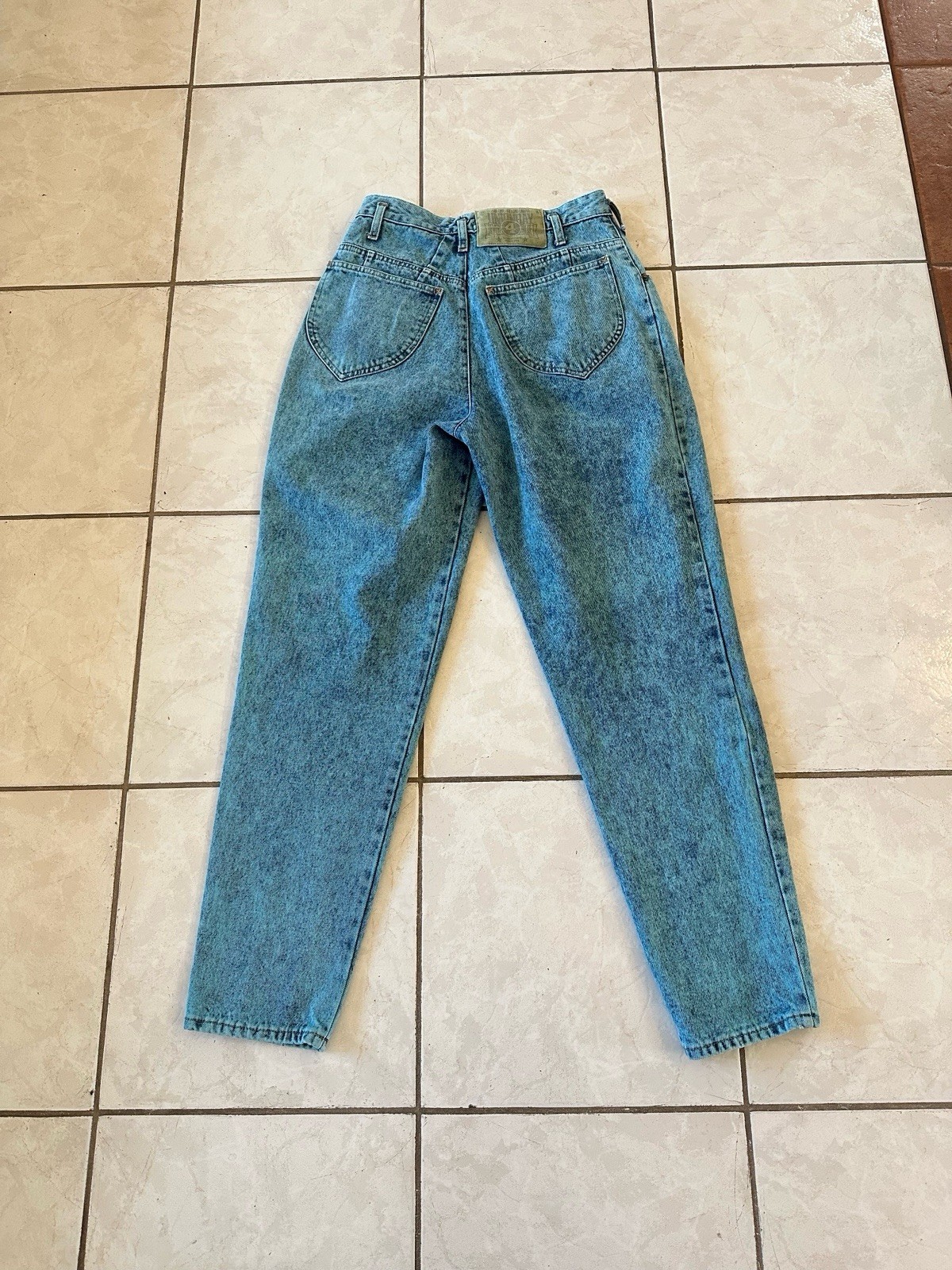 VTG 80s UNIONBAY Turquoise Acid Wash High Waist JEANS Western Denim Pants sz 11