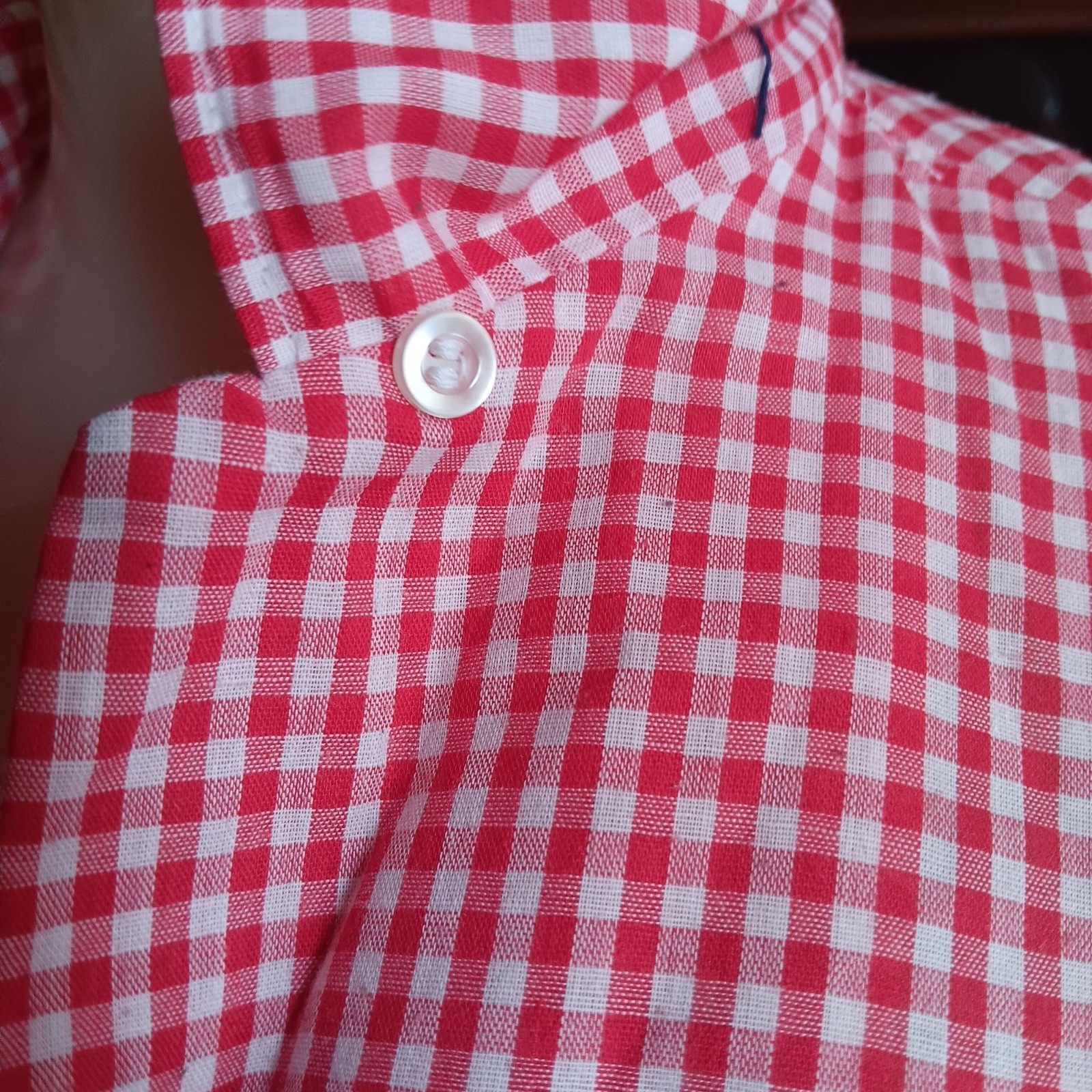 True Vintage Farm Chore Top Medium Red White Gingham 1960&rsquo;s Joyce Lane USA