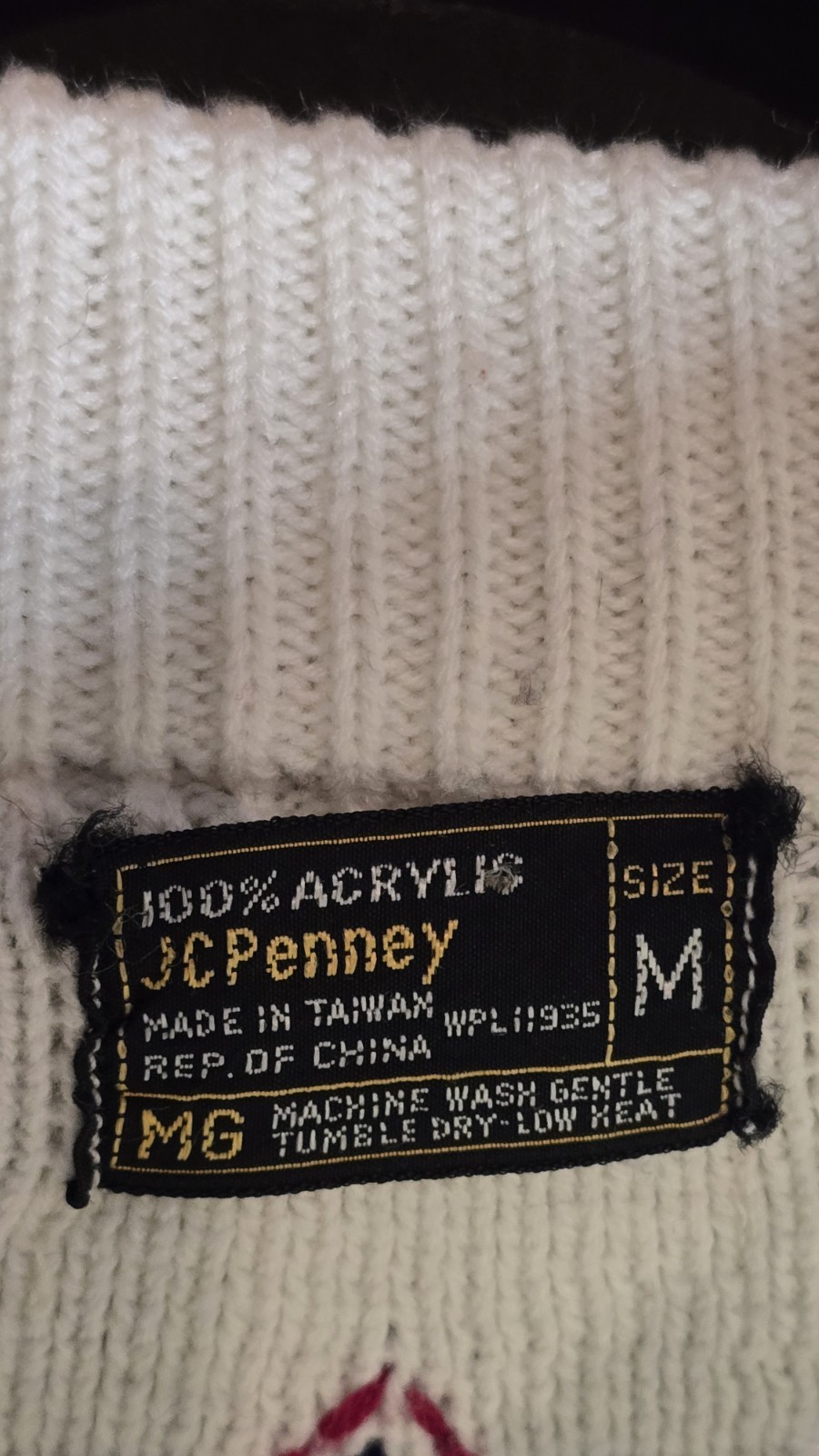 Vintage J. C. Penney Acrylic Snowflake Sweater Size Medium 70&rsquo;s-80&rsquo;s