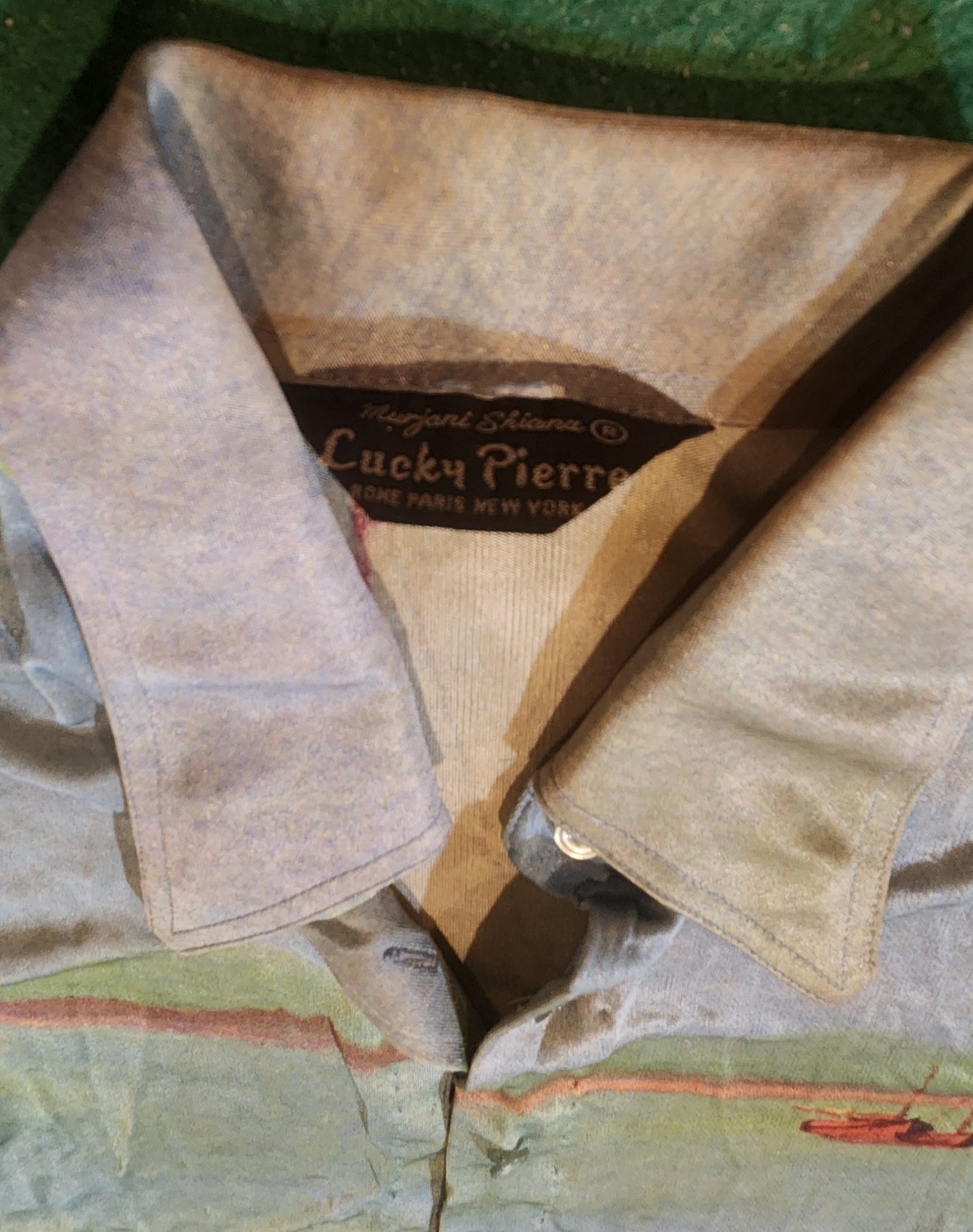 Vintage Womens Button up Blouse 70s Ship Harbor Artsy Lucky Pierre Womens Rare M