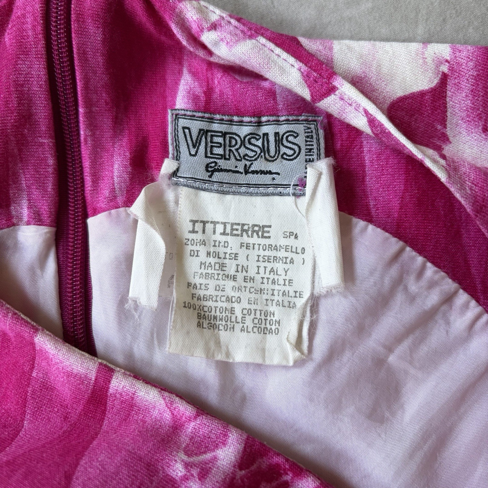 VERSUS Versace Vintage Pink Knee Length Summer Sun Dress Size Small