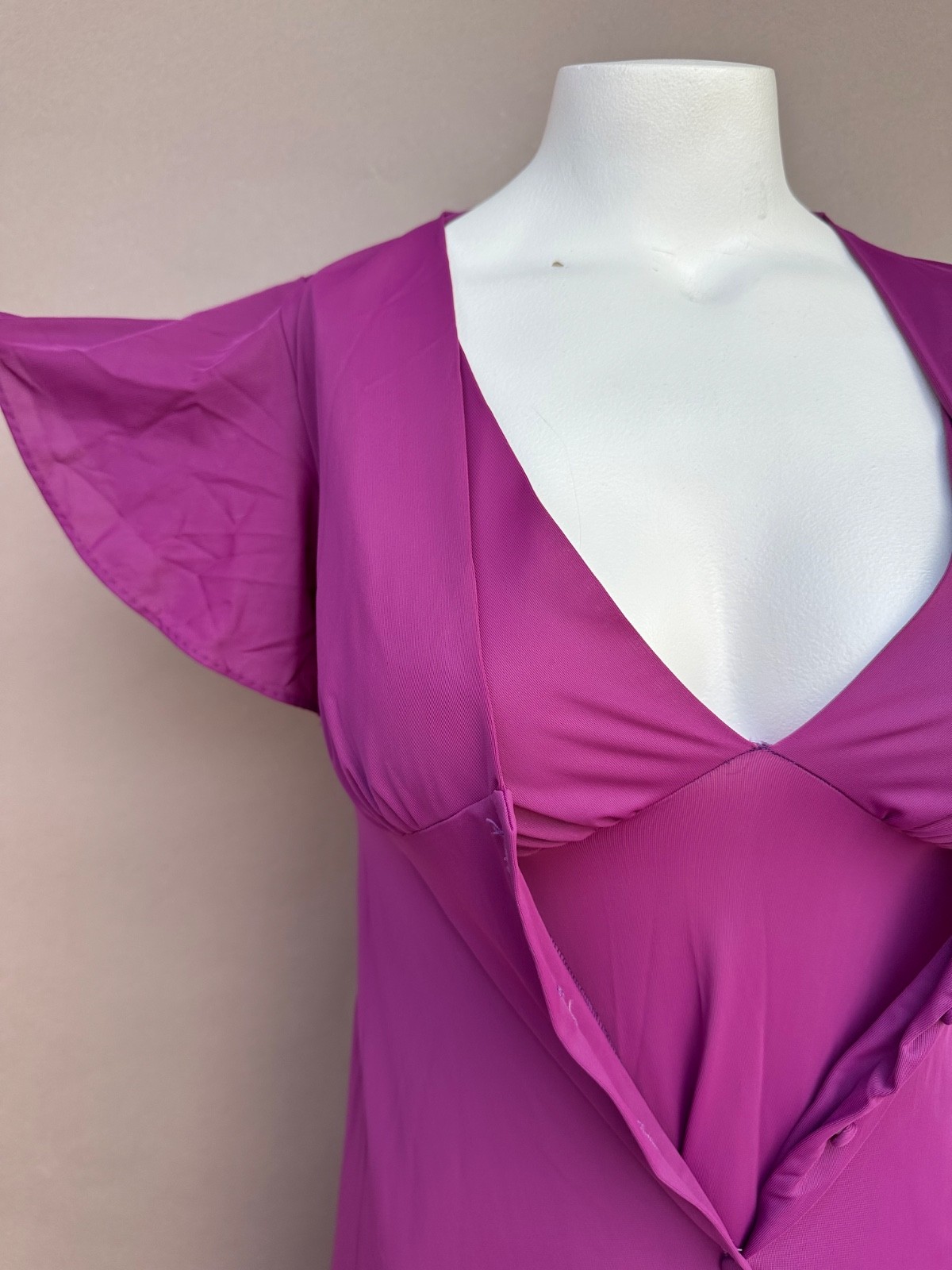Vintage John Kloss Peignoir Set Small Purple Robe Nightgown Old Hollywood Glam