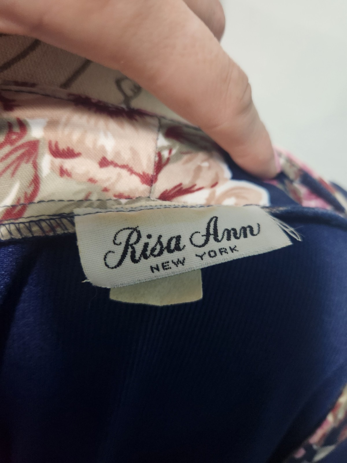 Vintage 80s Risa Ann Blue & Pink Floral Skirt Suit.