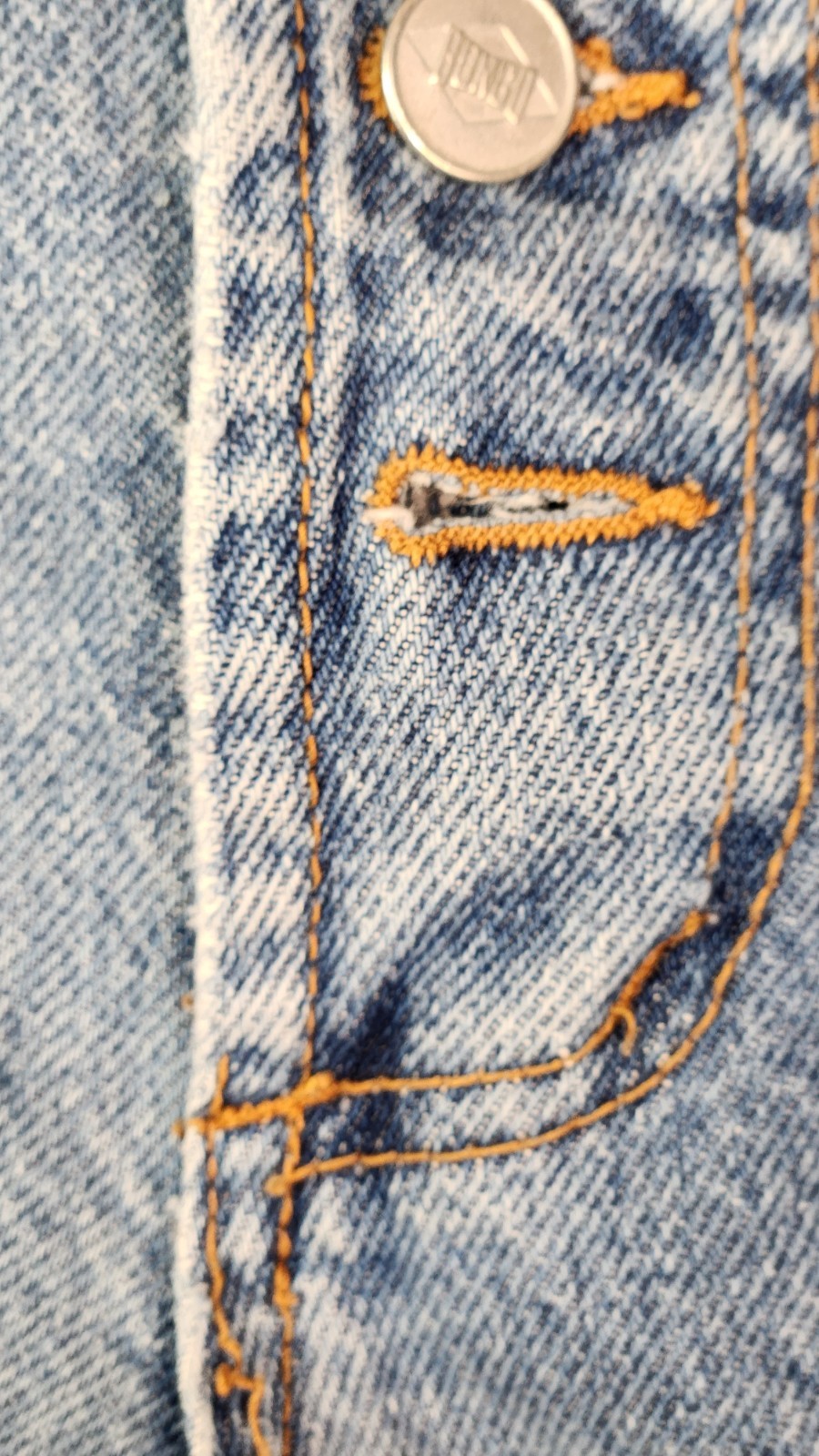 Vintage Bongo Jeans Exposed Button Fly Acid Wash Stone Wash sz5 23 Inch Waist
