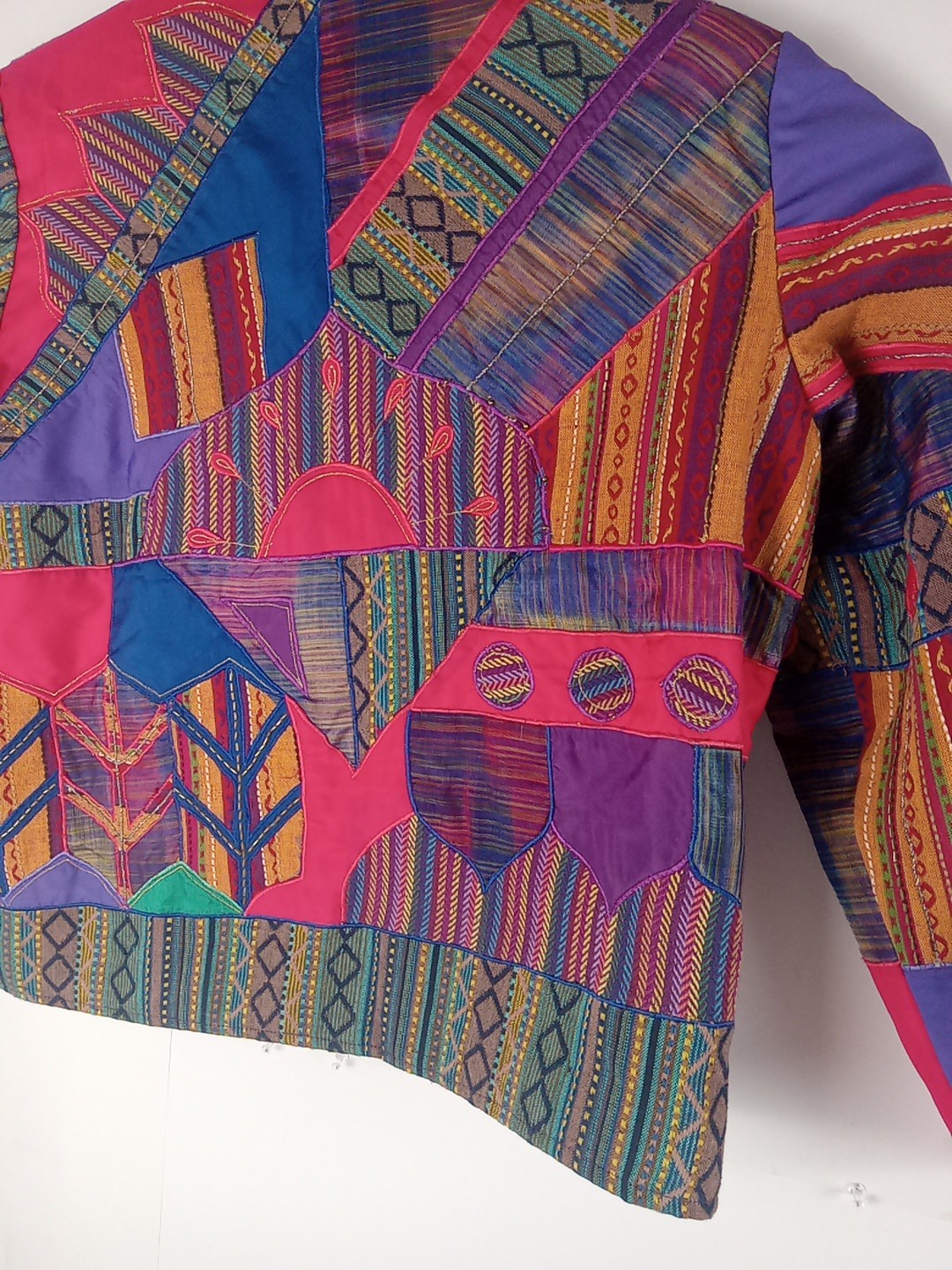 Vintage Women’s Patchwork Jacket XL Kitsch Sharon Anthony Appliqué Pre Owned