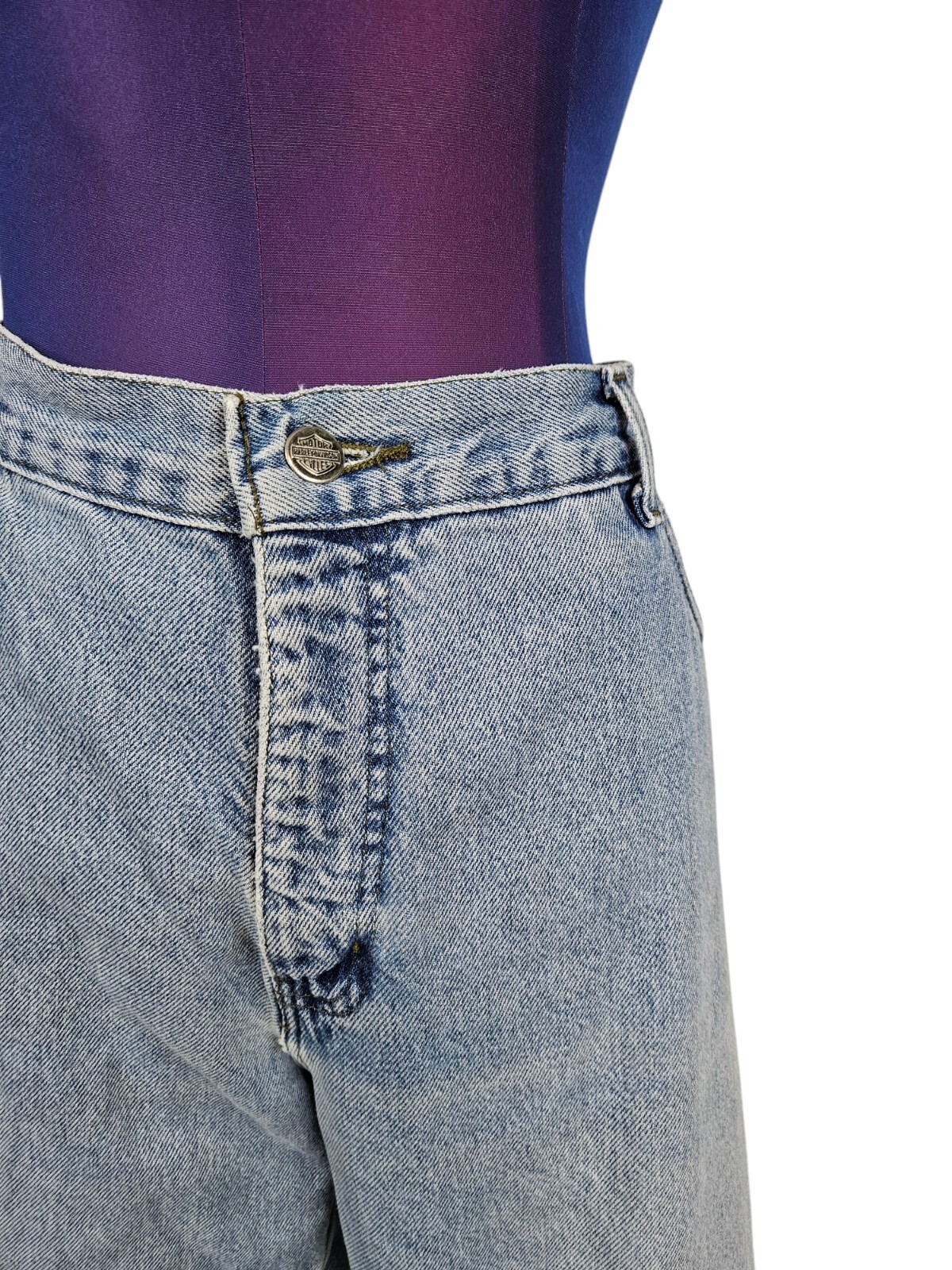 Vintage Distressed Harley Davidson Light Wash Relaxed Fit Jeans Size 16L C82