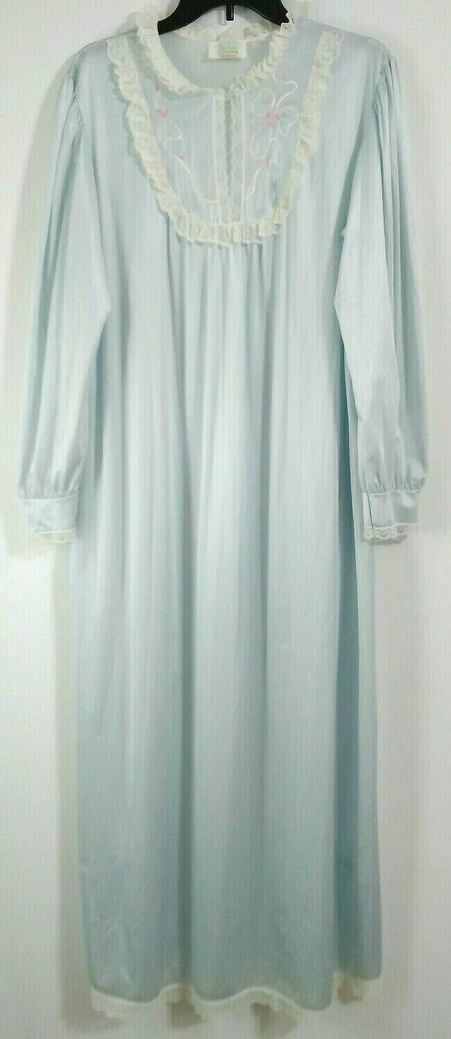 Pinehurst Lingerie Nightgown Negligee Gown Long Blue USA Medium Vintage Women&rsquo;s