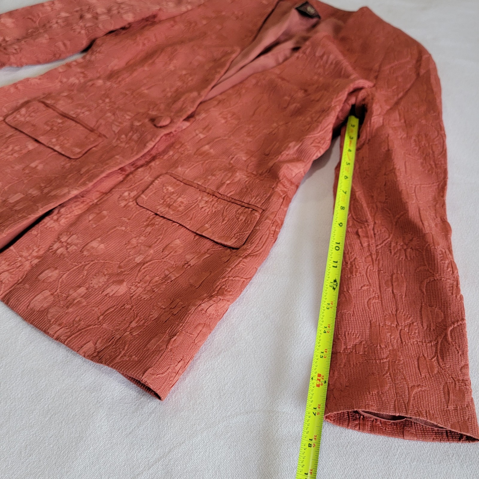Vintage 1970s Anne Klein Blazer Jacket Union Made Orange Salmon Women Size 6