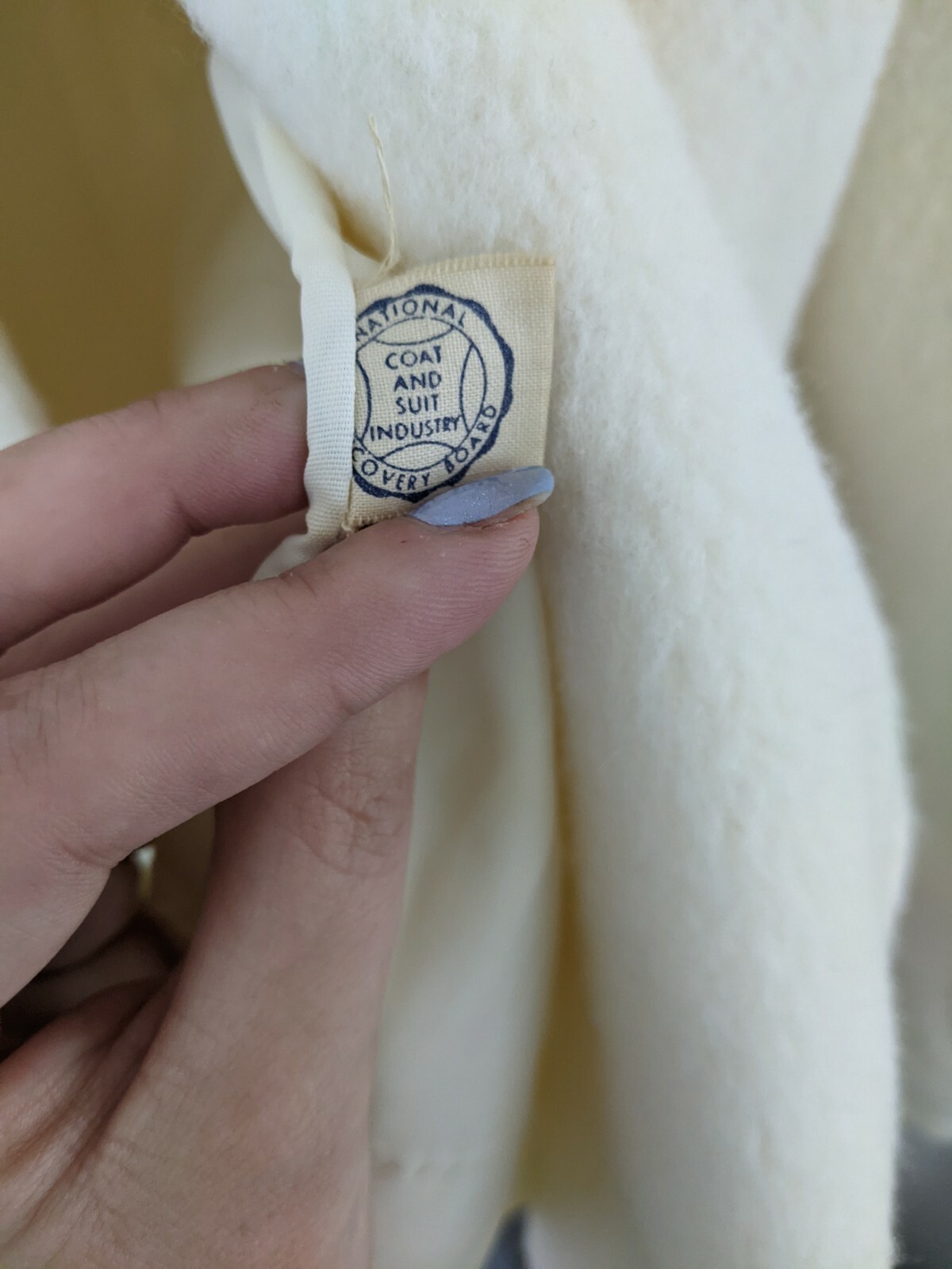 VTG Cream Colored 2 Button Wrap Coat