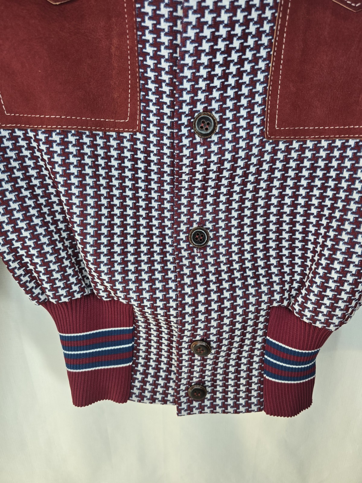 Vintage Virany Suede and Houndstooth Mid-century Outerwear Jacket. Women&rsquo;s