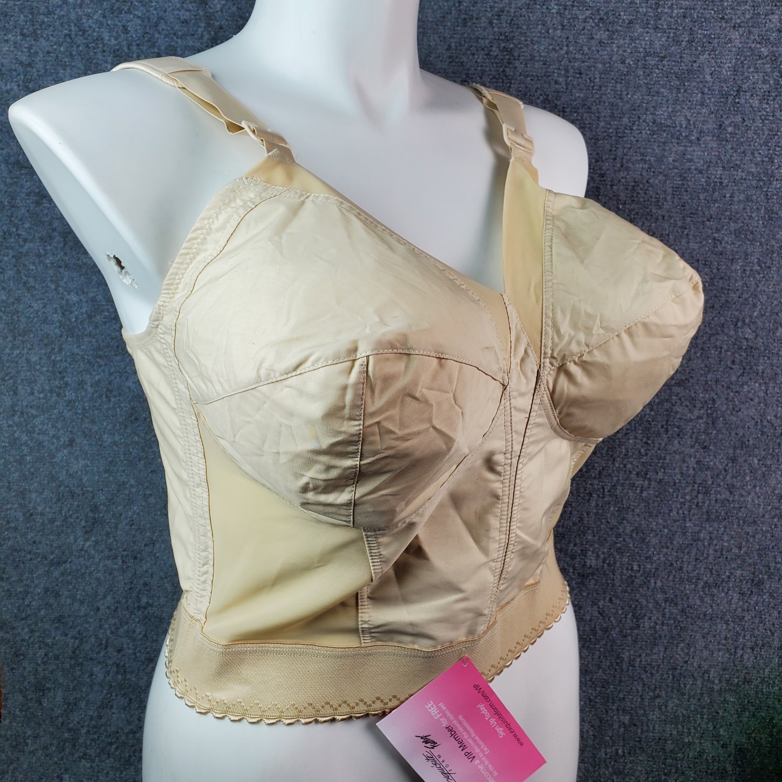 VTG Long Line Bullet Bra Corset Bustier Cincher Shaper 40DD Pin Up Lingerie