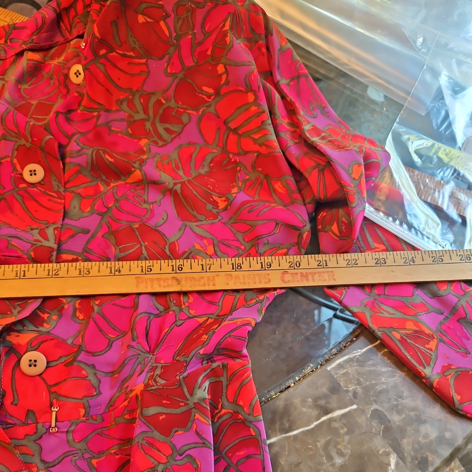 Silks by St. Gillian blouse/ jacket 100% Silk Size 14 VTG 80s Pads A5
