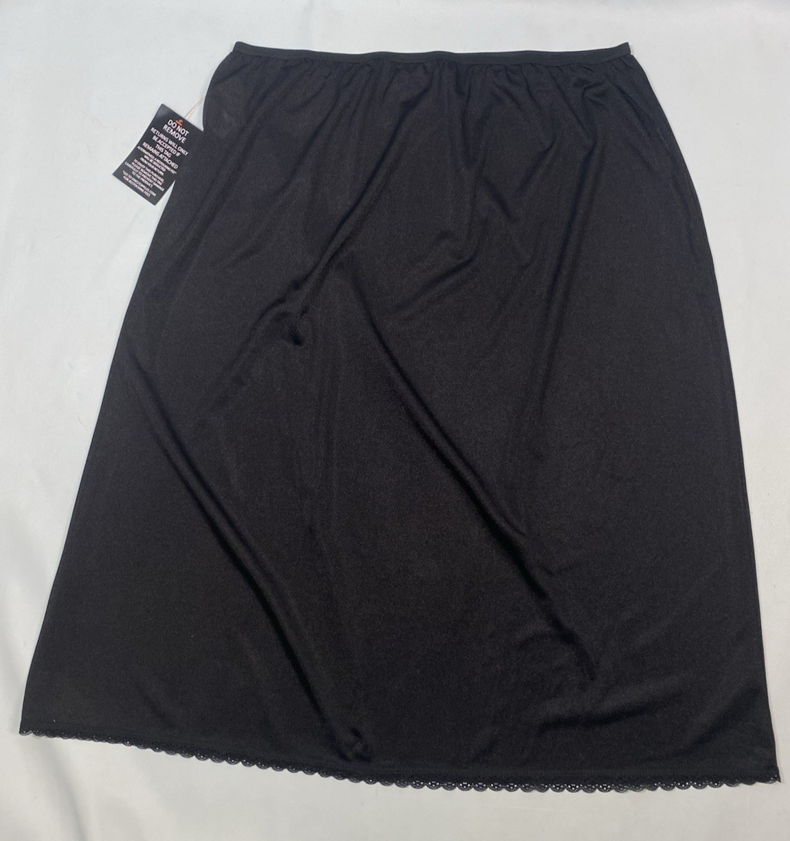 NEW Half Slip SIZE 1X 22 / 24 black nylon modest long length 32&Prime; COMFORT CHOICE