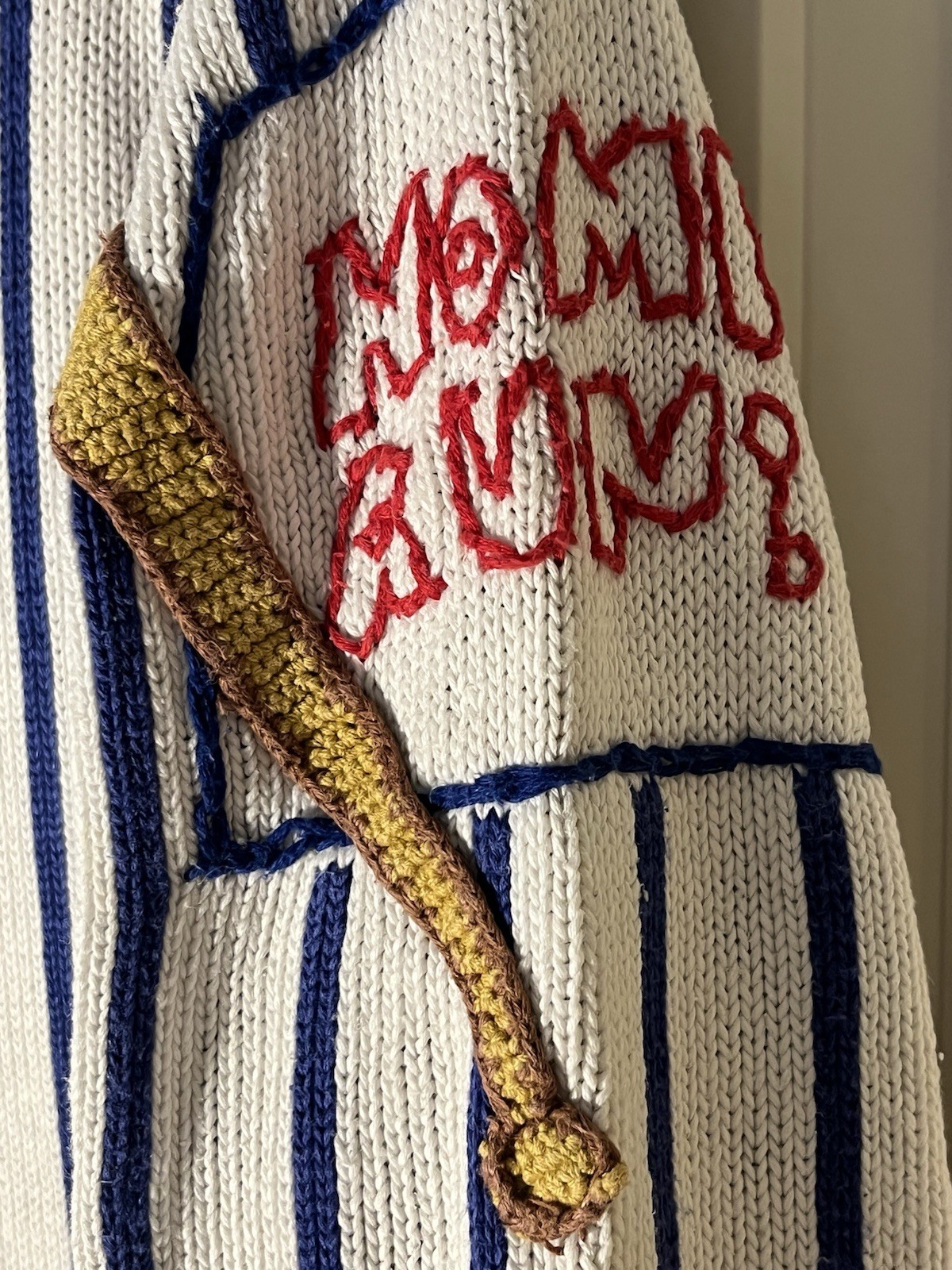 Vintage Jack B Quick Red, White and Blue Baseball Sweater Size Large
