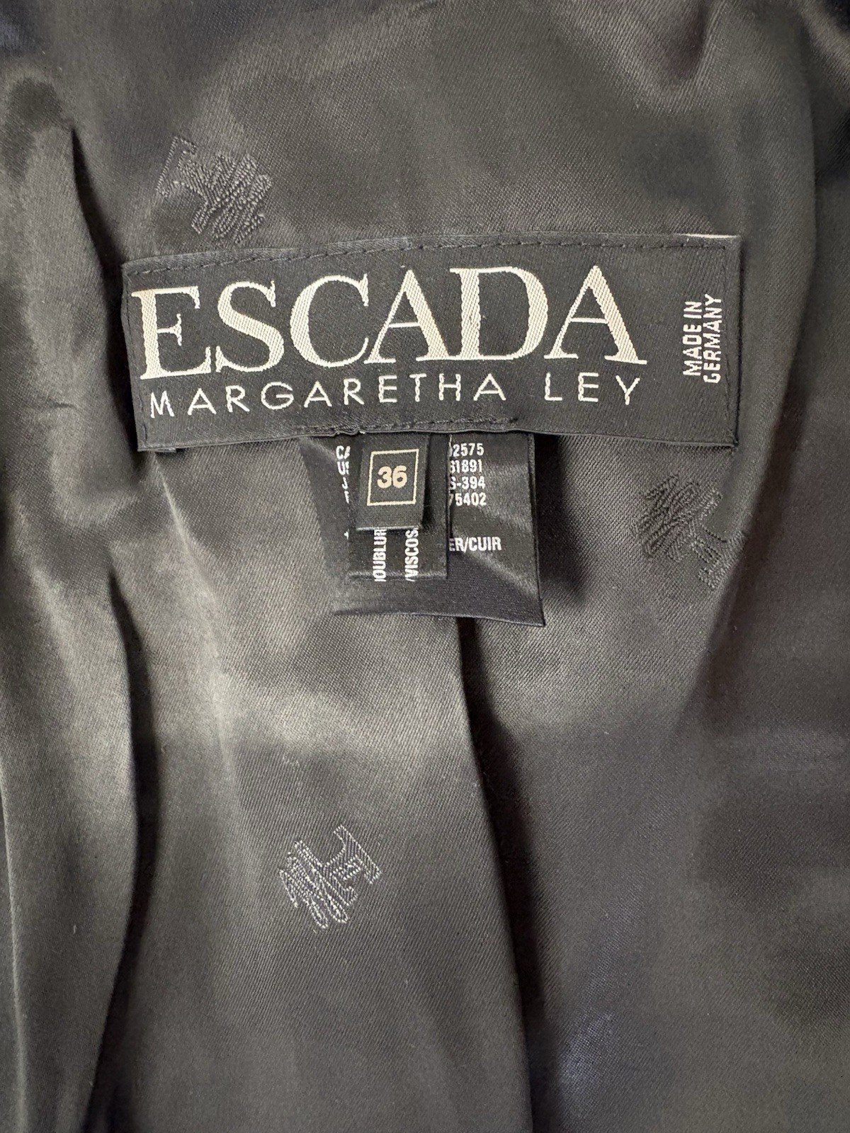 Rare Escada Margaretha Ley Pantsuit Set Leather Croc Embossed Moto EU 34/36
