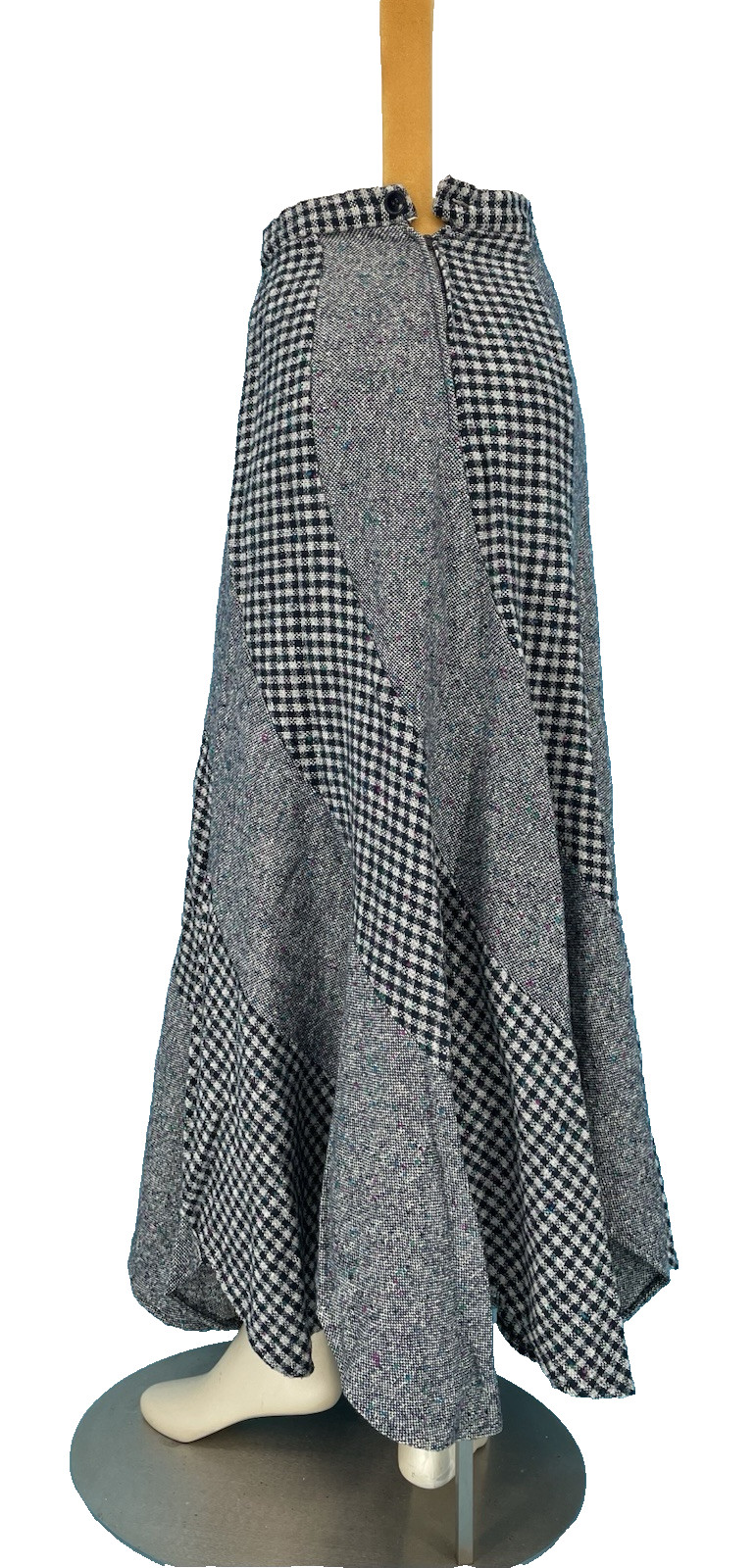 VTG 60s~70s Patchwork Hippie Boho Gypsy Fairy Twirl Hem Maxi Skirt Dress Top XS