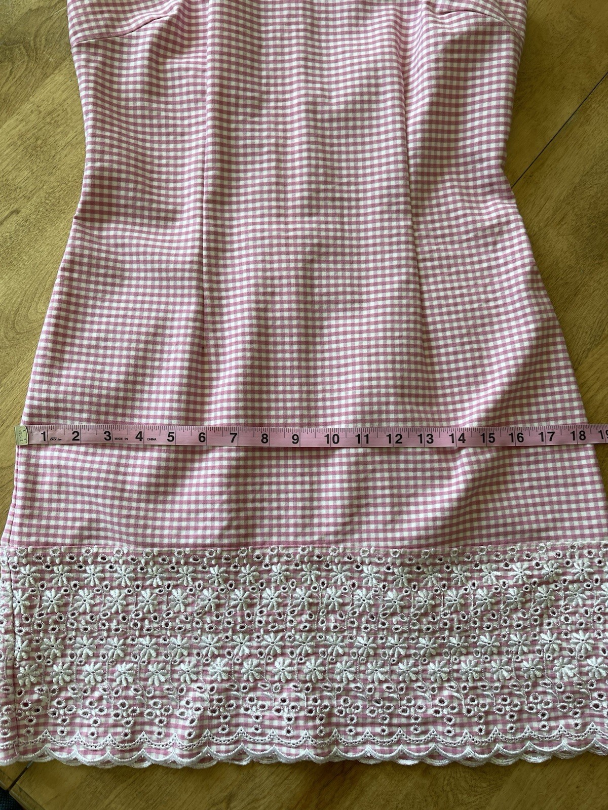 Vintage 90s California Concepts Gingham Sun Dress Size 7 Pink Y2K