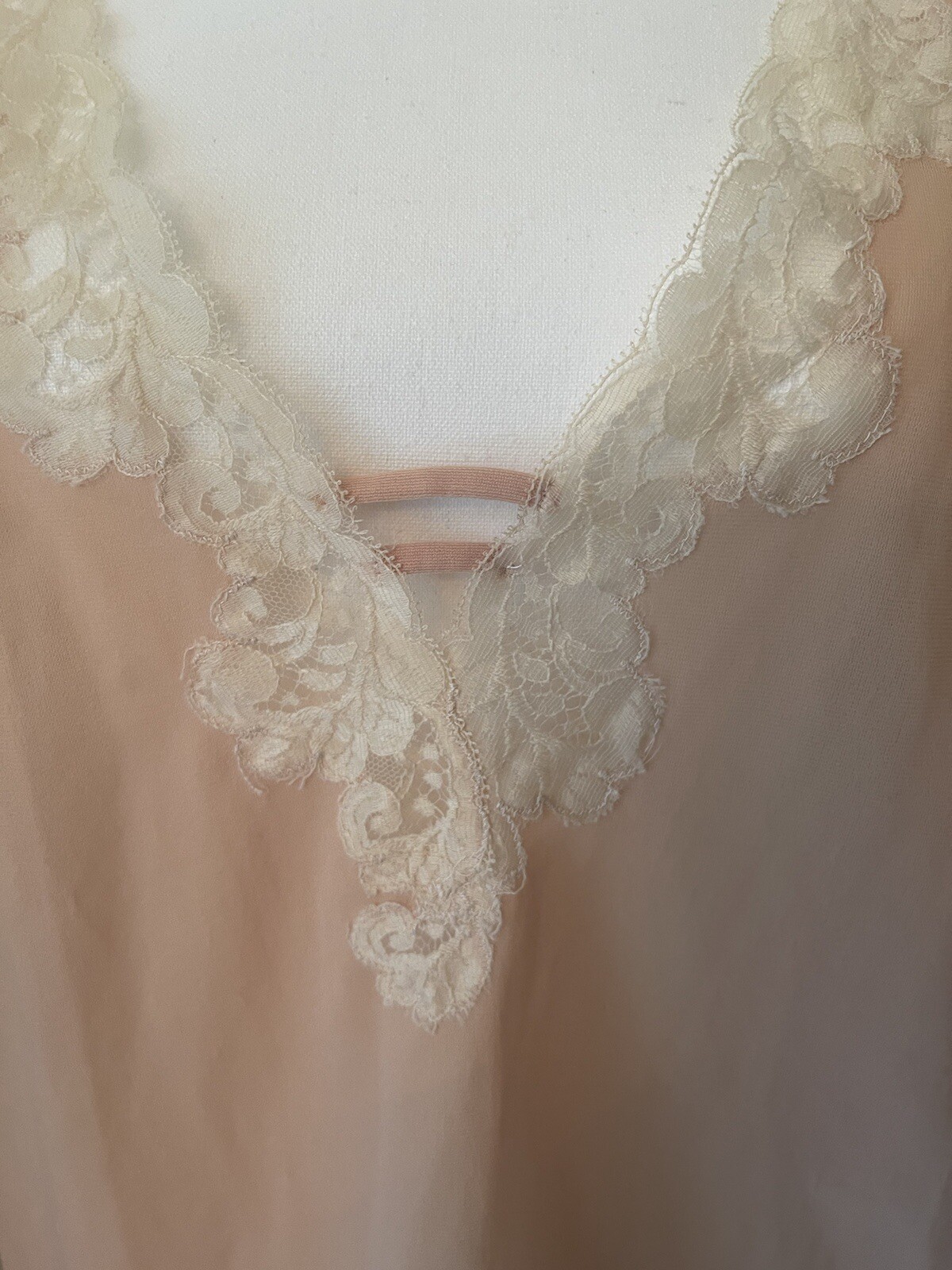 Emilio Pucci For Formfit Rogers Lace Top Slip Dress Lingerie Sz 12-14 Blush Pink