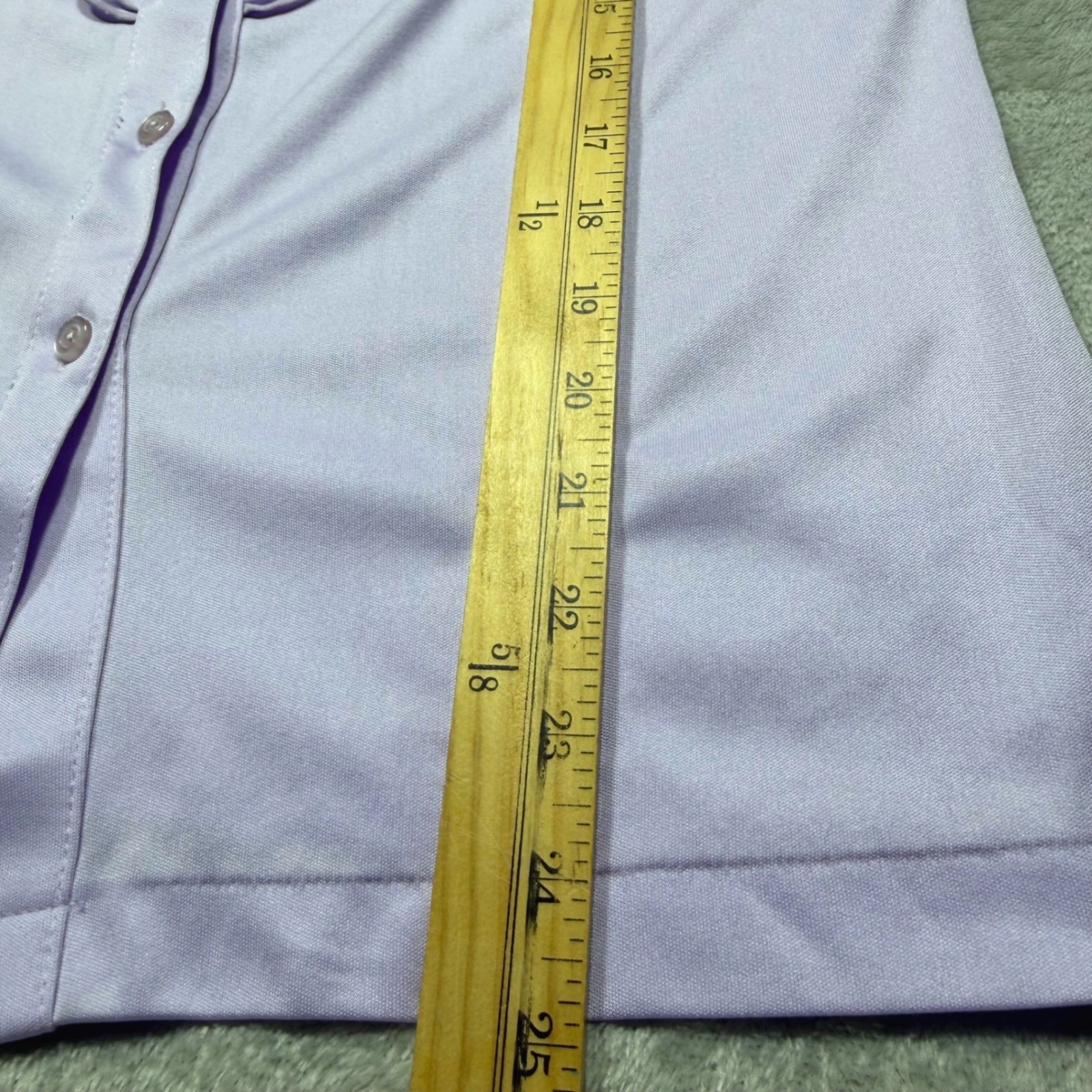 Vintage Gabrielle Lavender Ruffle Blouse Sleeveless Purple 70s Large 100 Poly