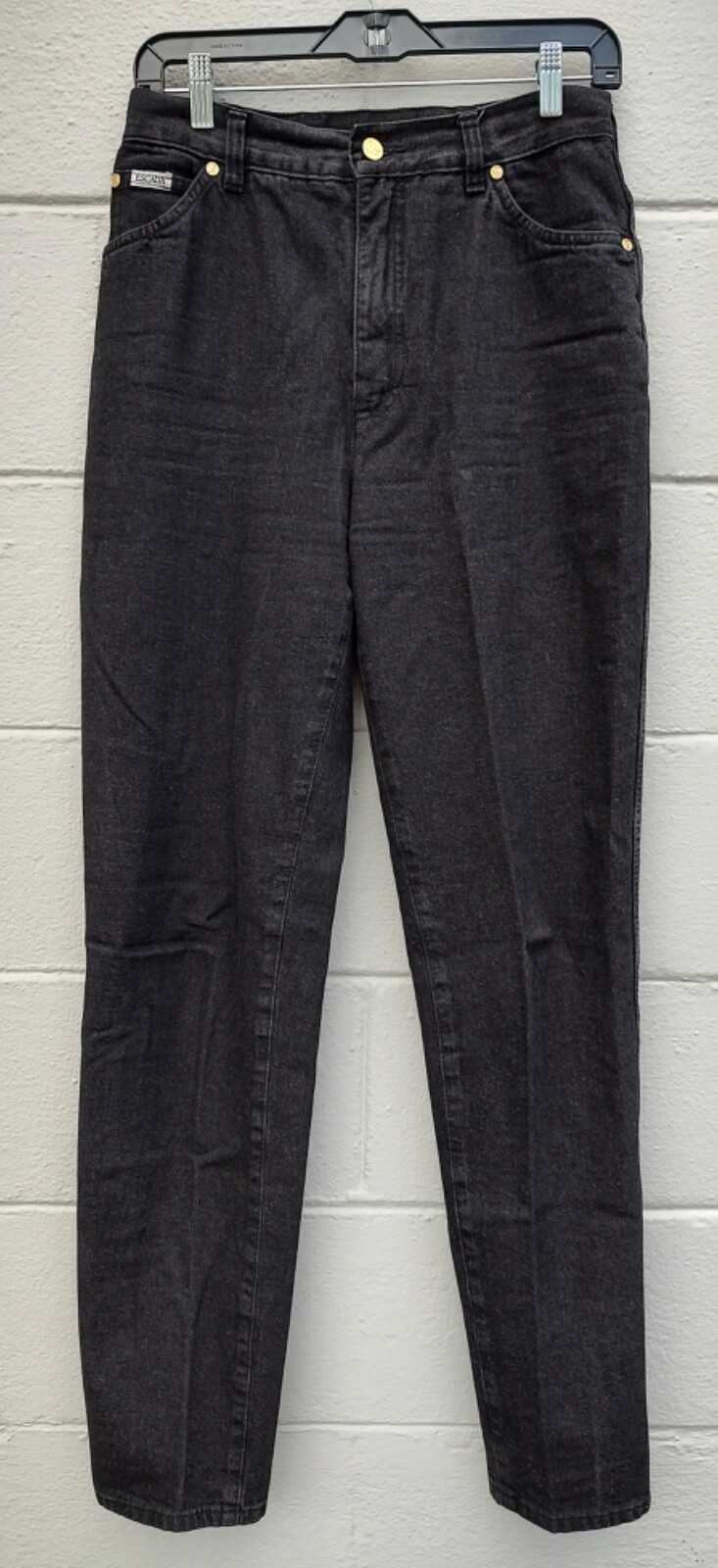 Escada Margaretha Ley Black Denim Jeans vintage One E Hi-Rise sz EU40