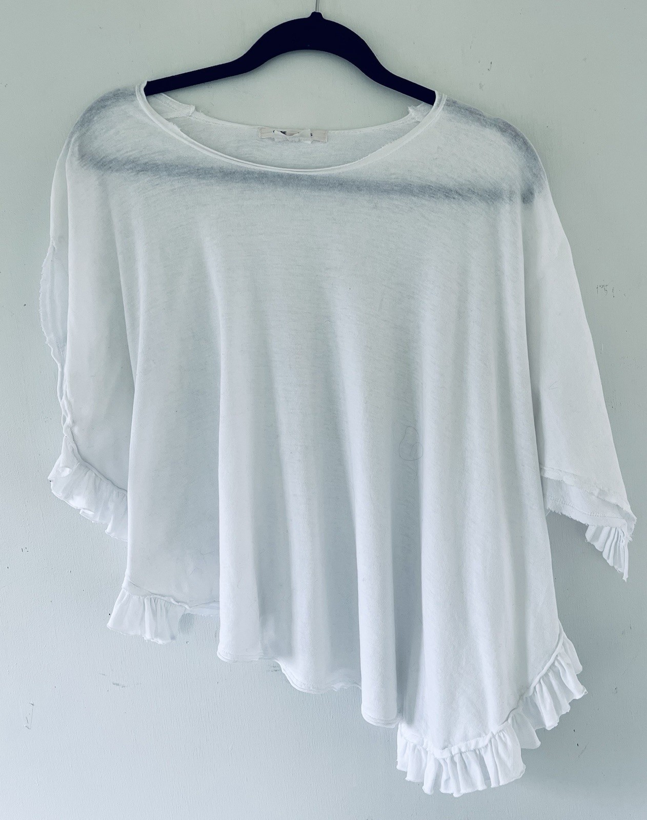 Comme Des Garcon Vintage 2012 Cotton Ruffle Crop T Shirt Top