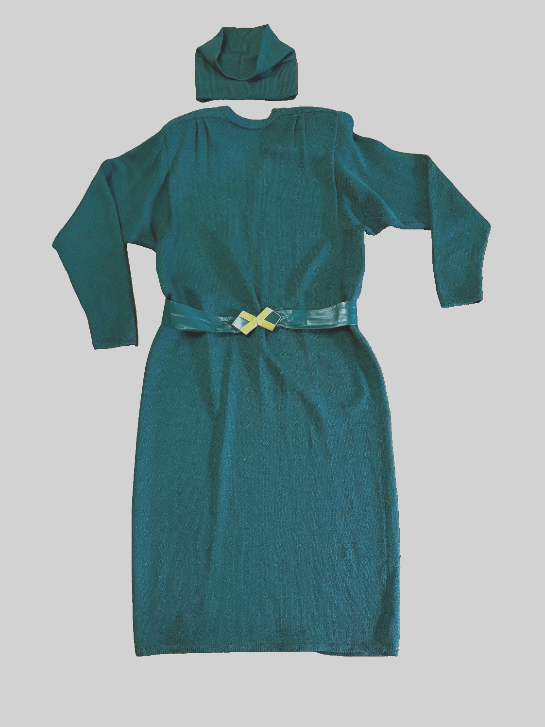 VTG 80&rsquo;S St.John/Neiman Marcus dress matching belt w/ optional mock neck SZ 12