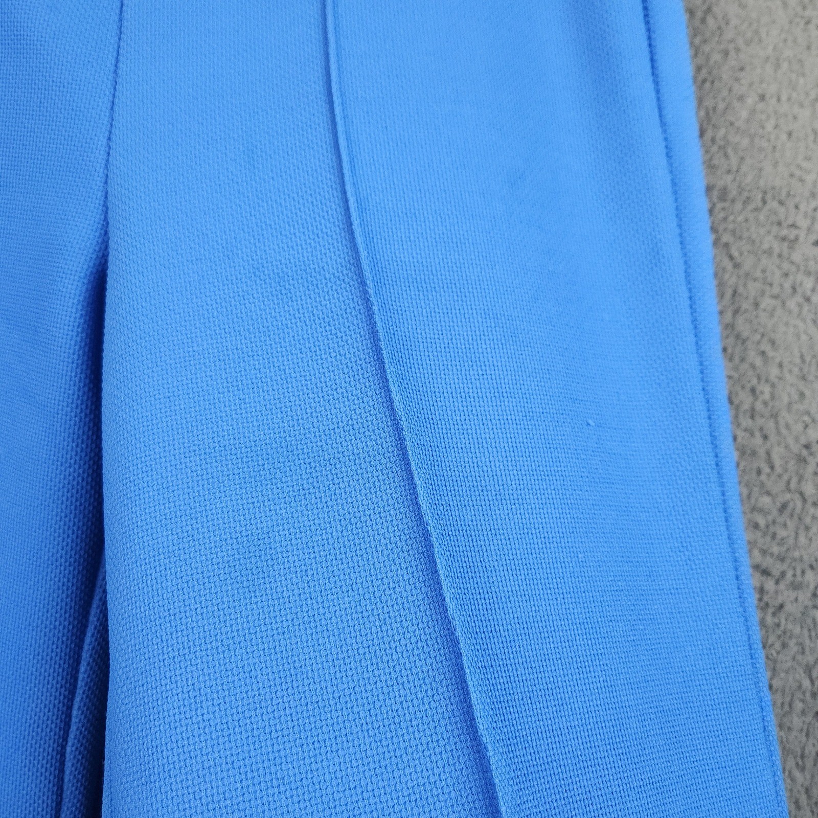 Vintage Sears Blue Double Knit Slacks Womens 12 32×30 Wide Leg Made in USA 70s