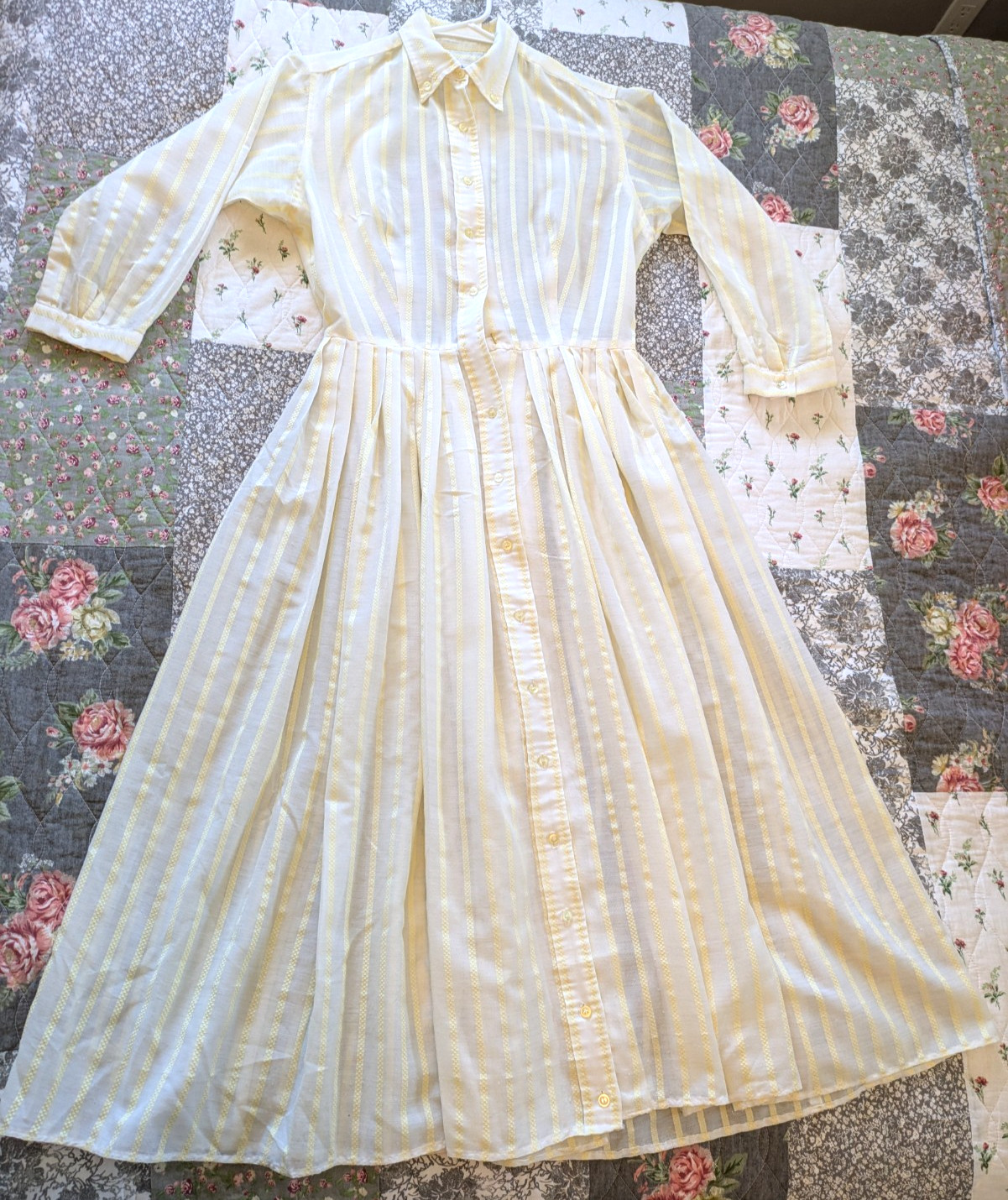 VINTAGE 1950s Shirtmaker Dress Jerry Gilden Spectator Sz 8 S/M Yellow Nice!
