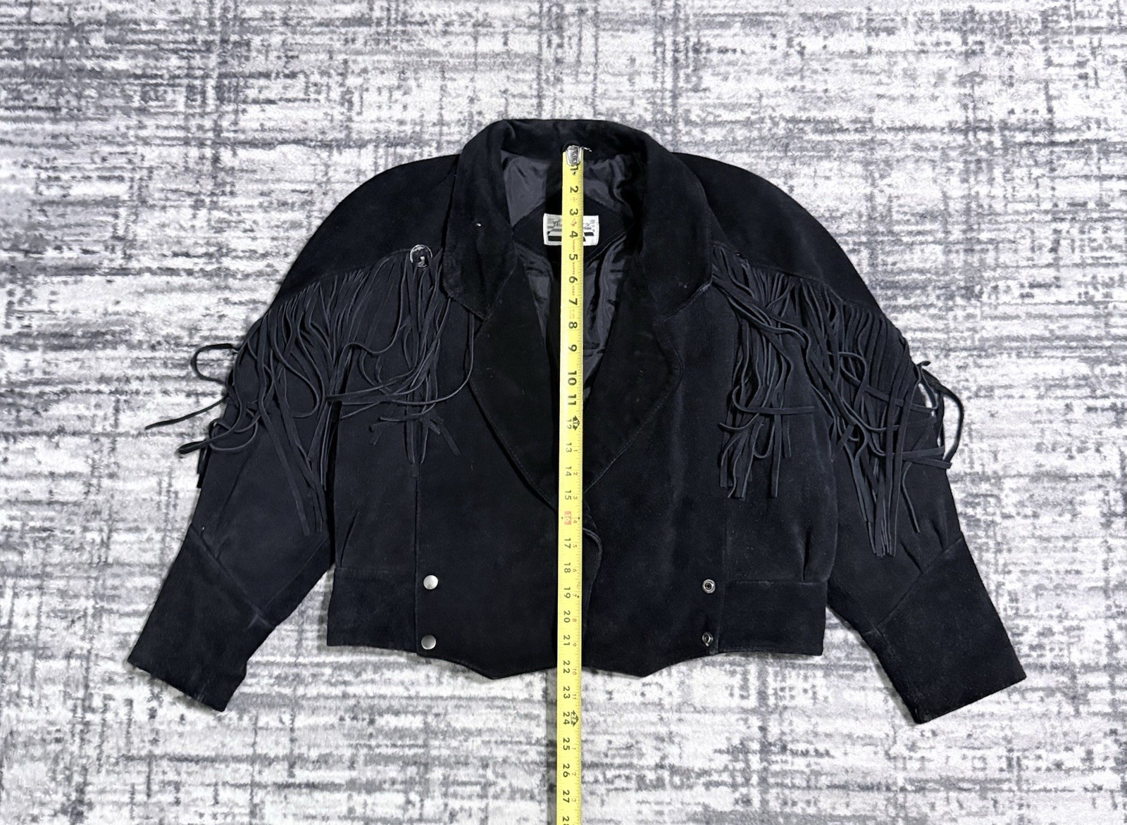 Vintage Yearbook Suede Leather Fringe Jacket Western Cropped Women’s Size M