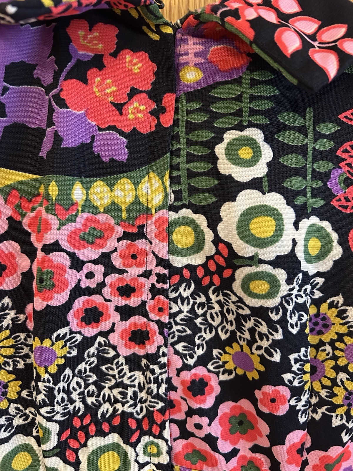 Vintage Psychedelic 60s 70s Floral Micro Mini Dress Groovy Trippy Baby Doll